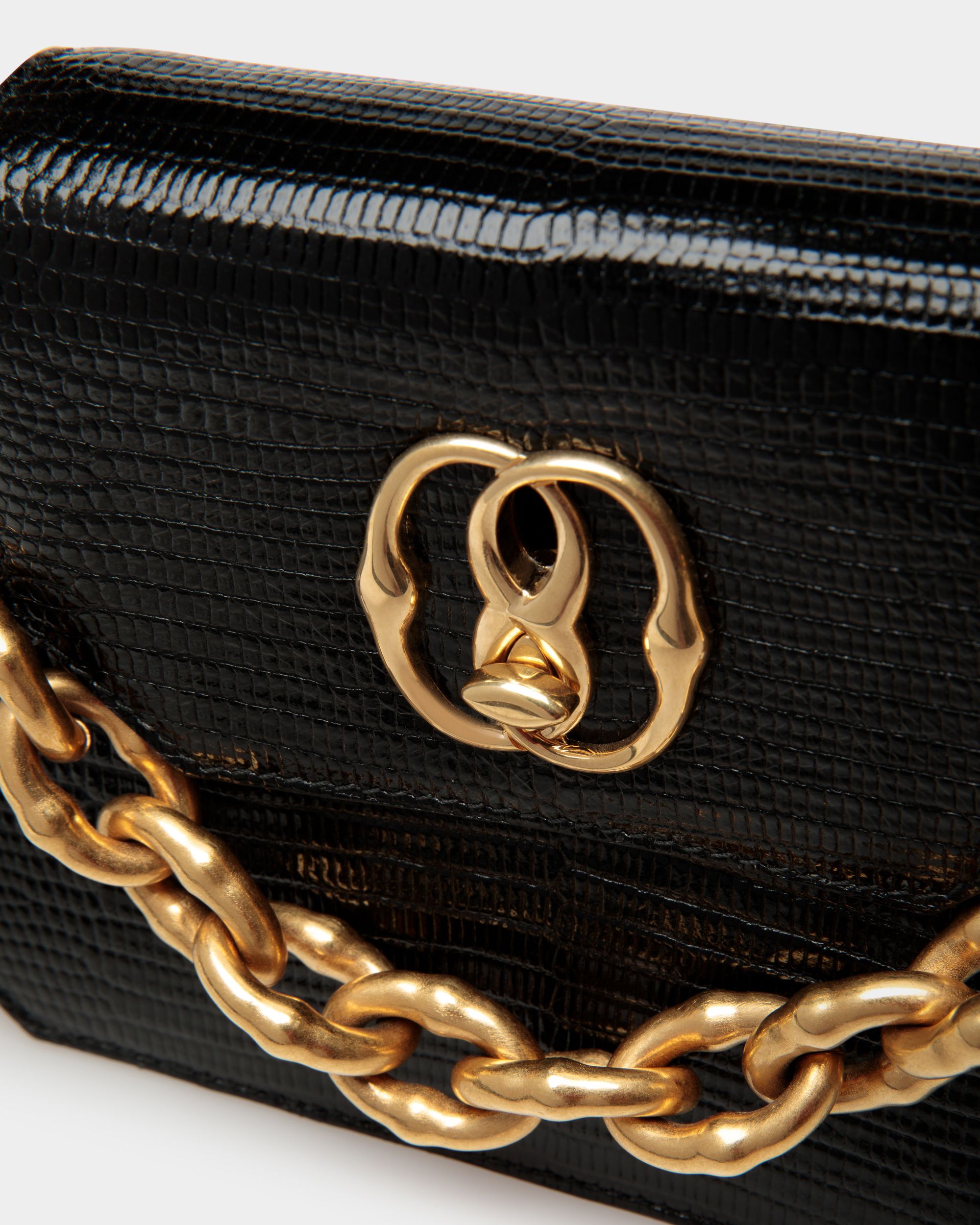 Emblem Octogone En Cuir Noir - Femme - Bally - 04