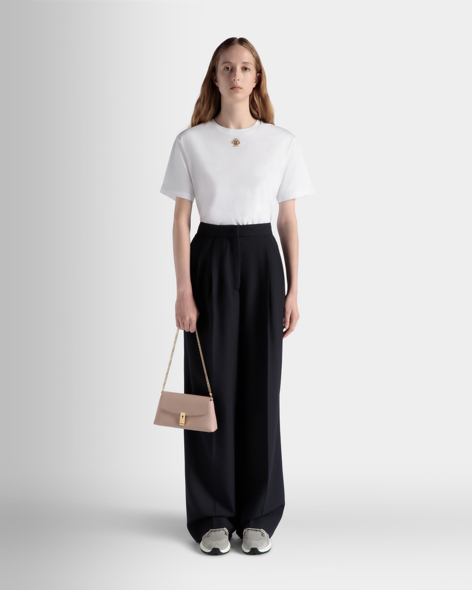 Mini Sac Multi-Fonction Lock Me En Cuir Grainé Beige Clair - Femme - Bally - 05
