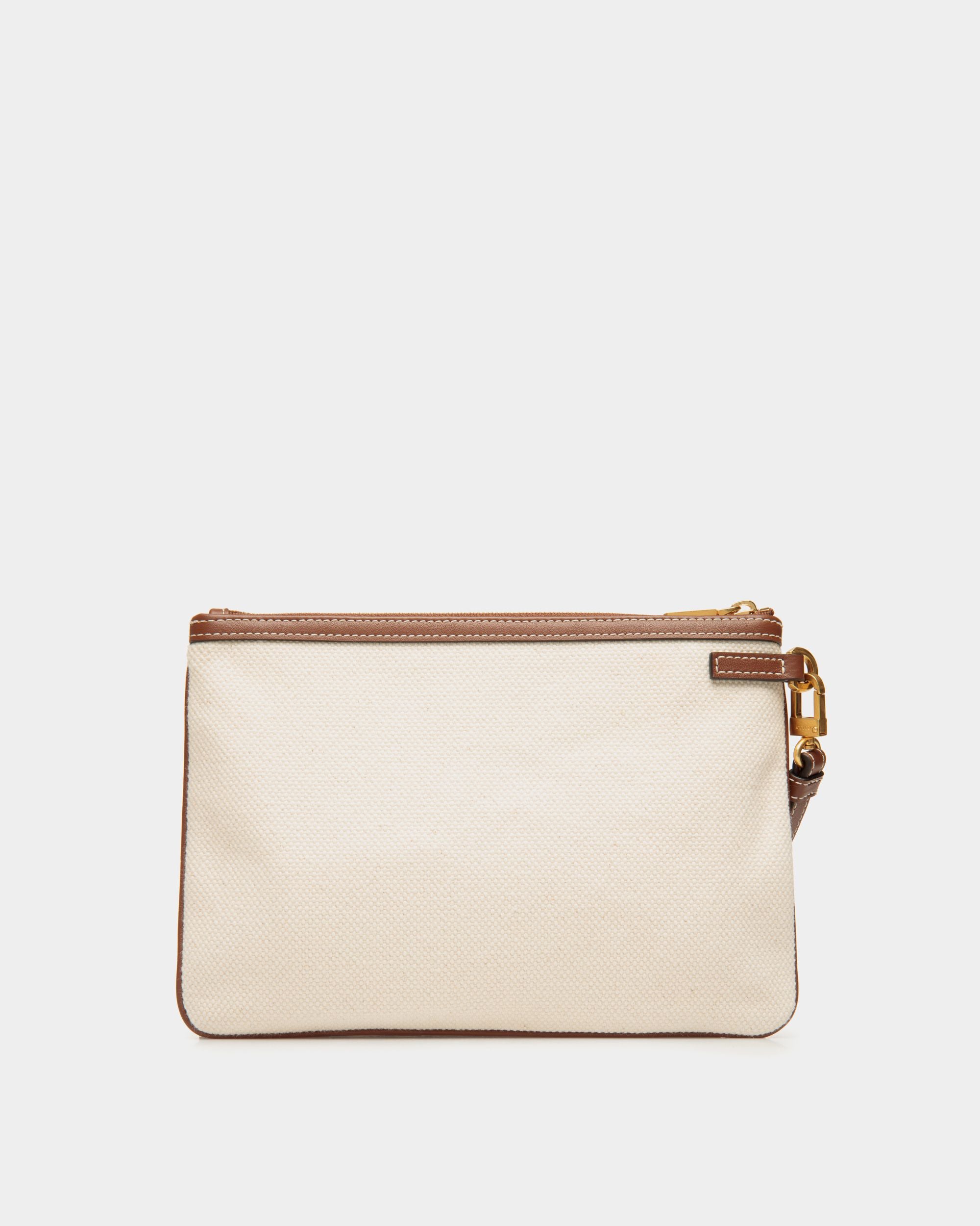 Akelei Pouch In Beige Fabric - Femme - Bally - 02