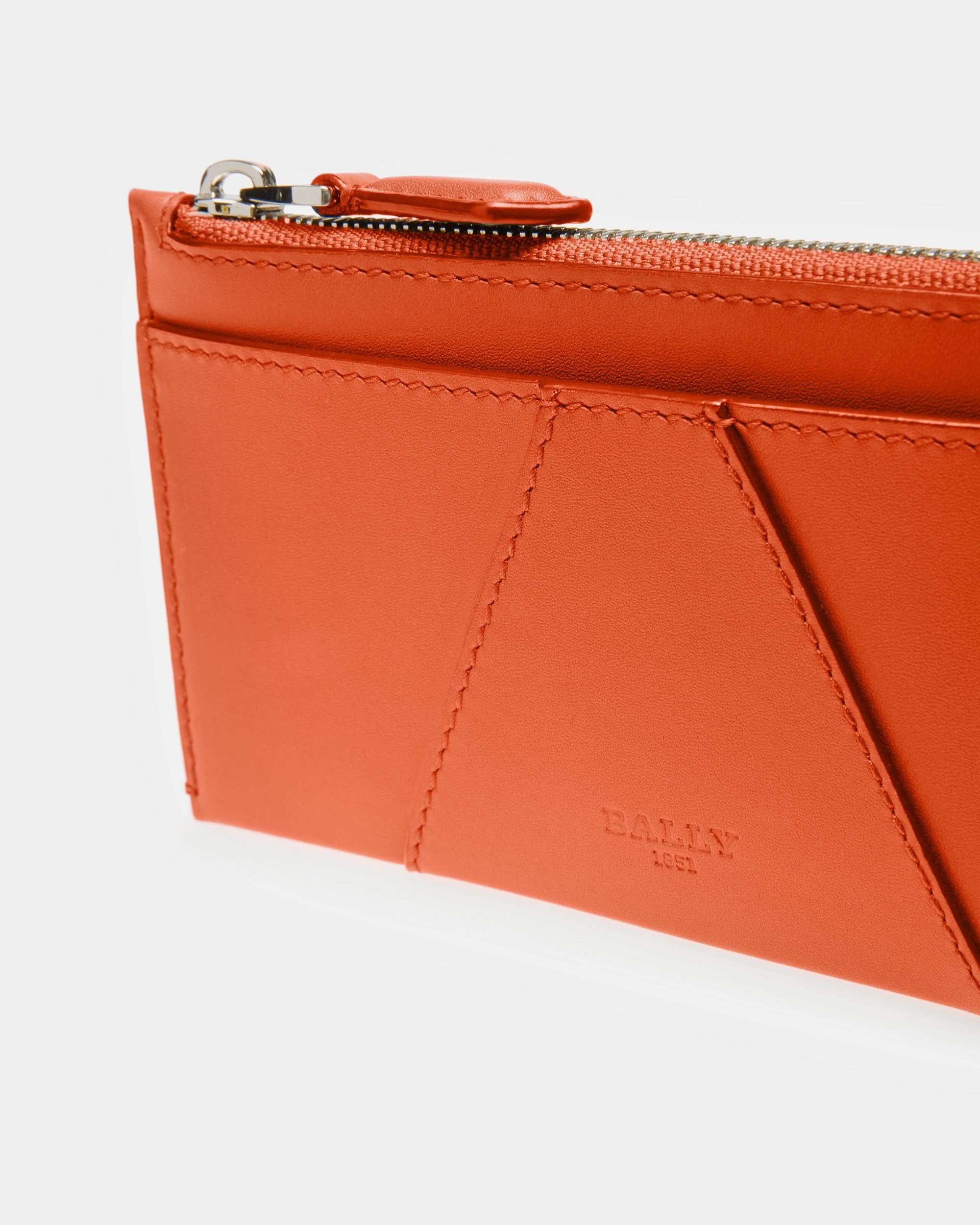 Adley Portefeuille En Cuir Orange - Femme - Bally - 04