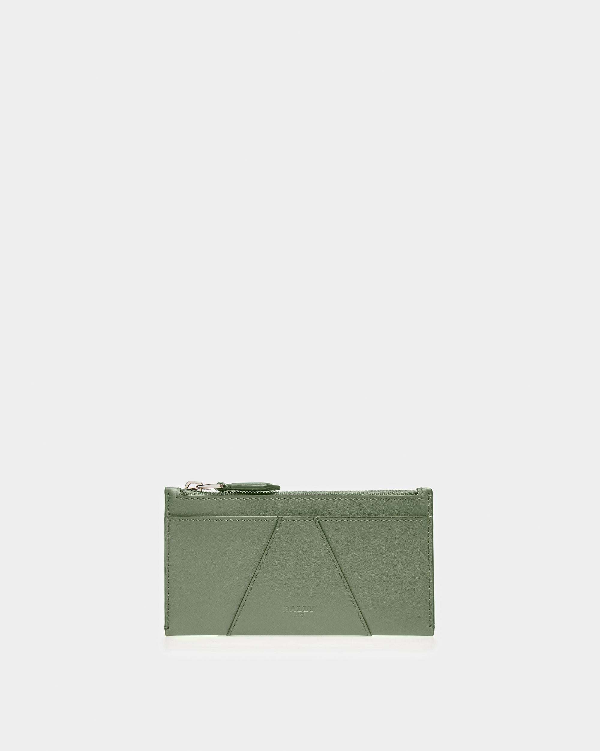 Adley Portefeuille En Cuir Vert Sauge - Femme - Bally - 01