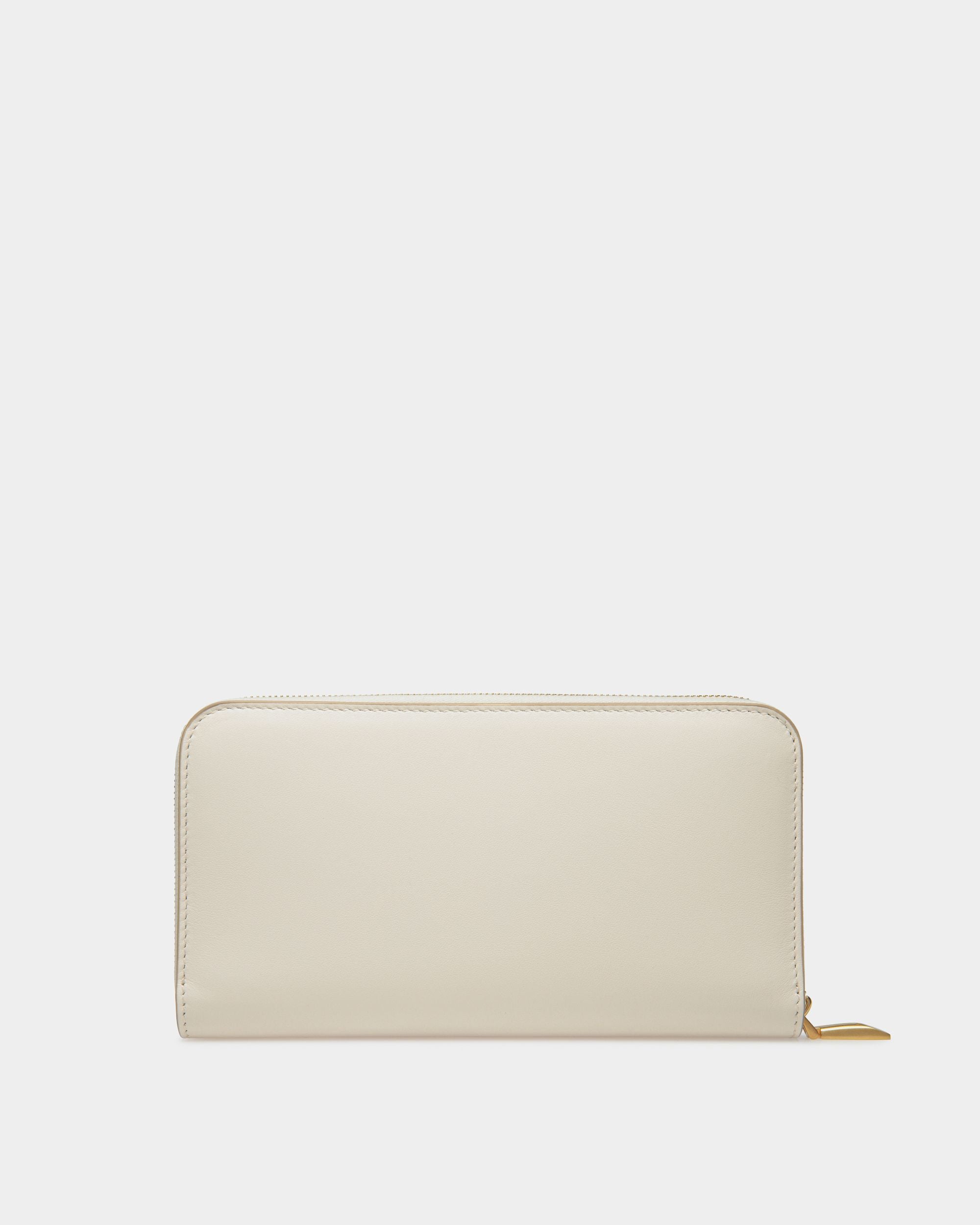 Portefeuille Long Emblem En Cuir Blanc - Femme - Bally - 02