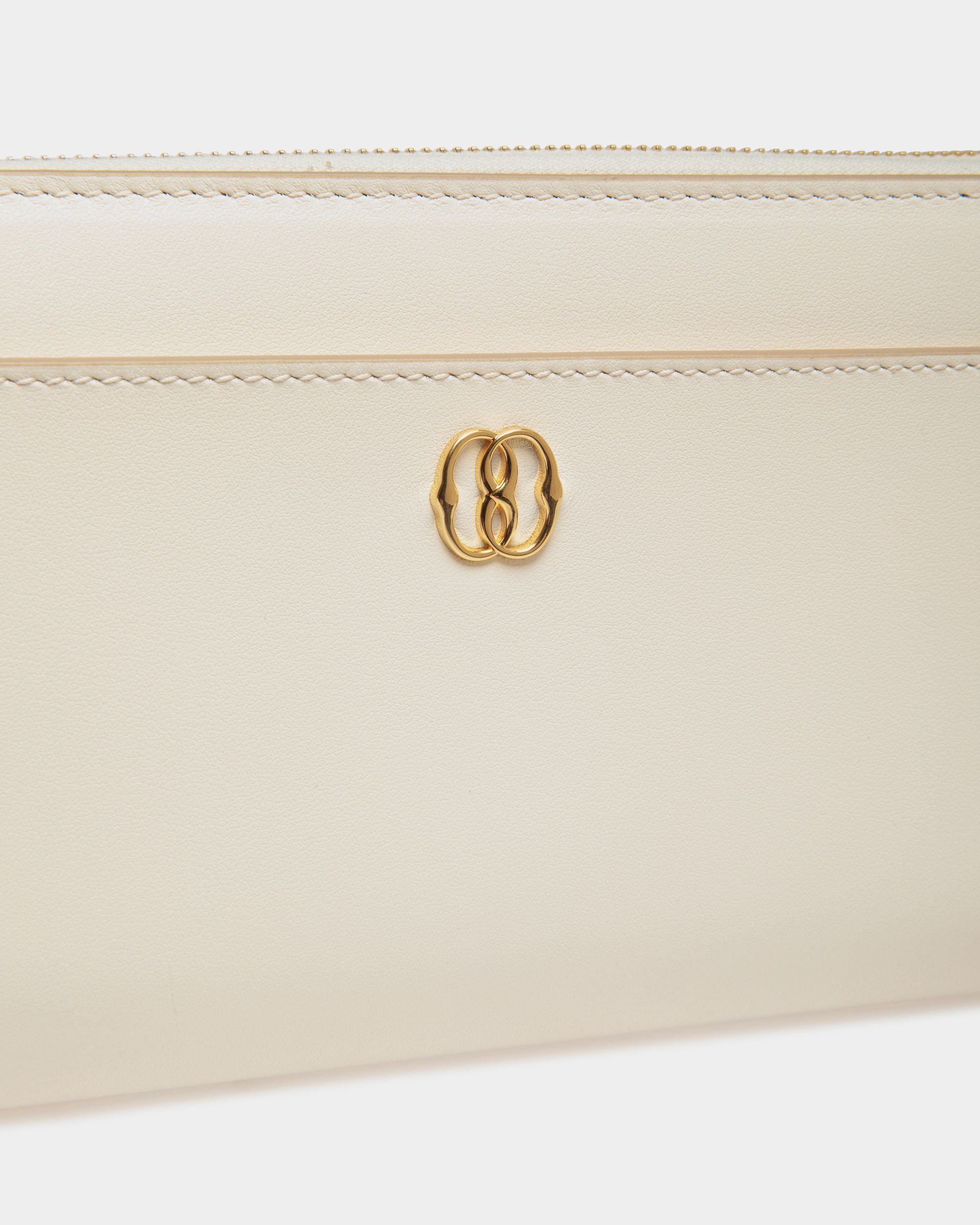 Portefeuille Long Emblem En Cuir Blanc - Femme - Bally - 04