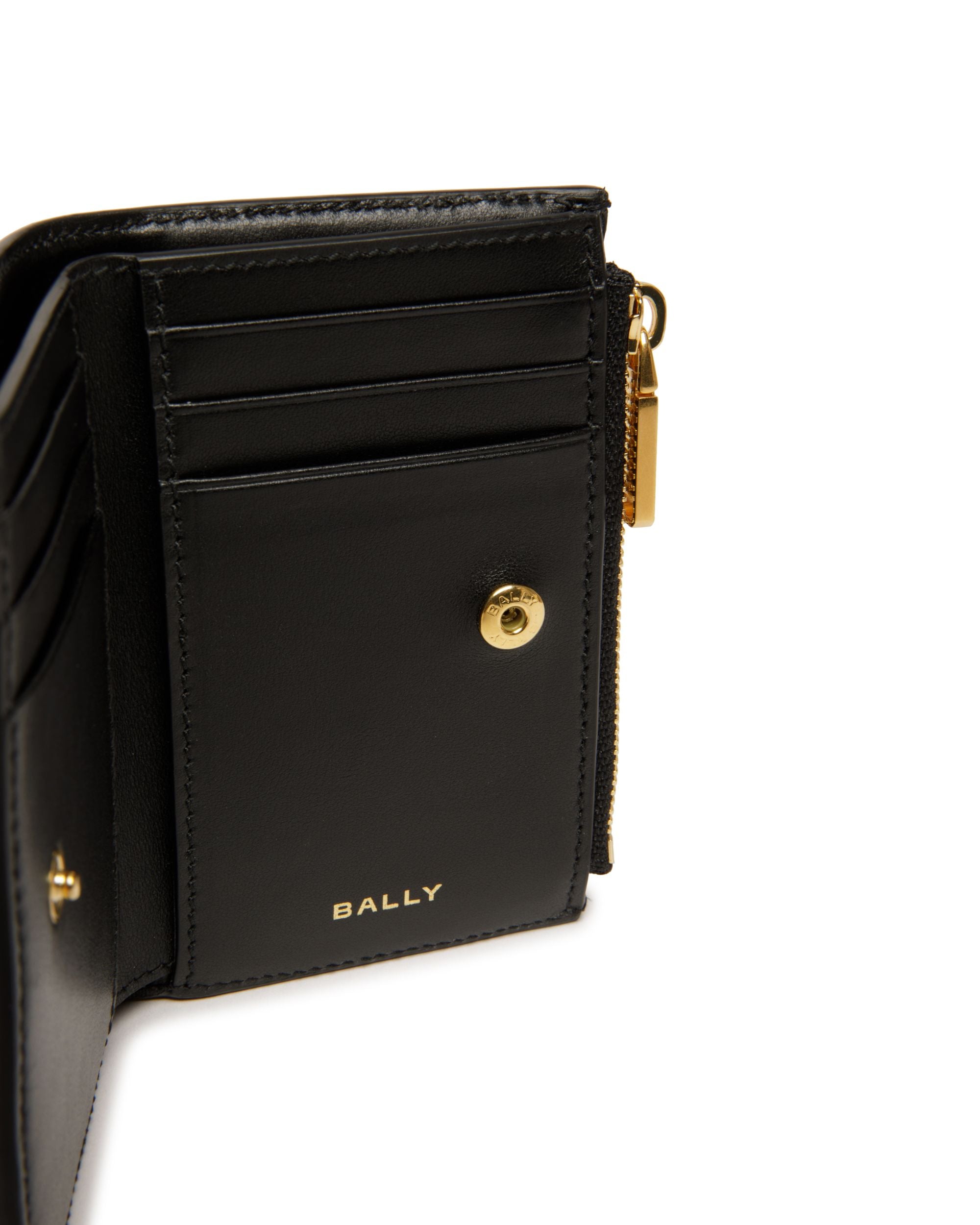 Portefeuille Code En Cuir Noir - Femme - Bally - 05