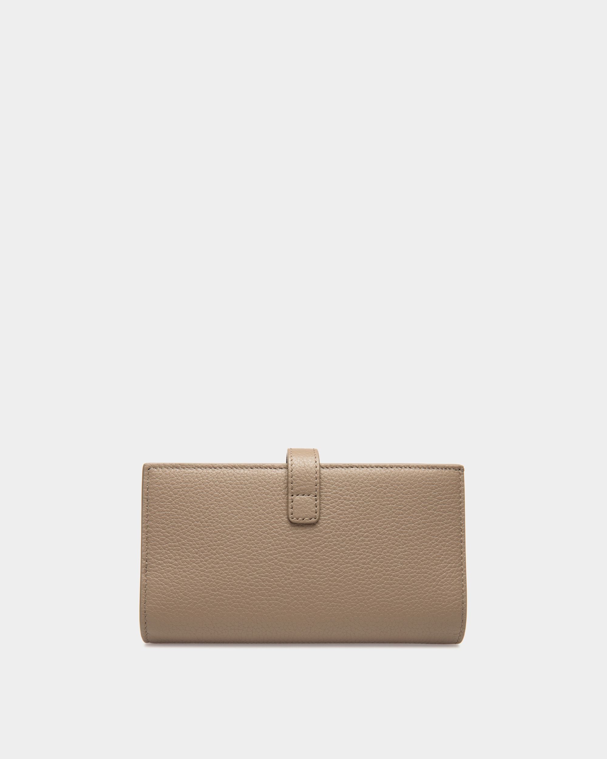 Portefeuille Lock Me Long En Cuir Grainé Taupe - Femme - Bally - 02
