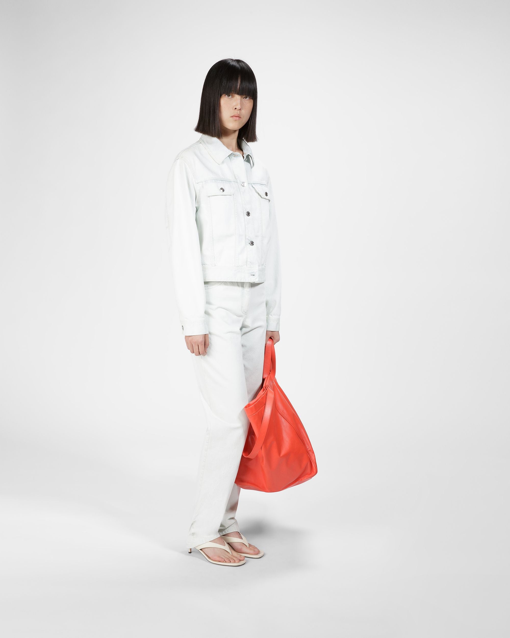 Veste En Denim De Coton Blanc Délavé - Femme - Bally - 02