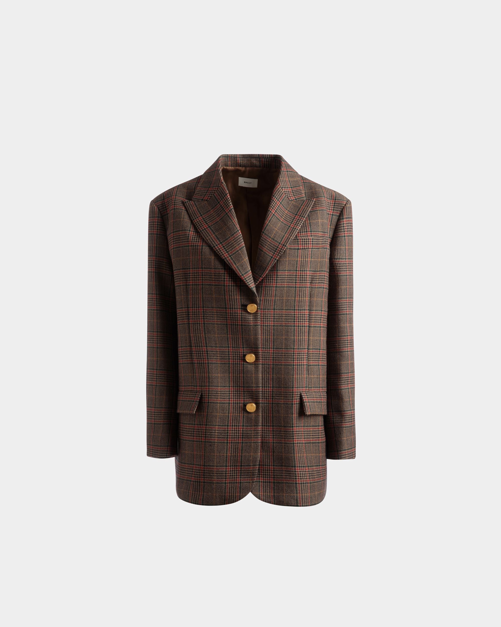 Veste À Carreaux En Laine Multicolore - Femme - Bally - 01