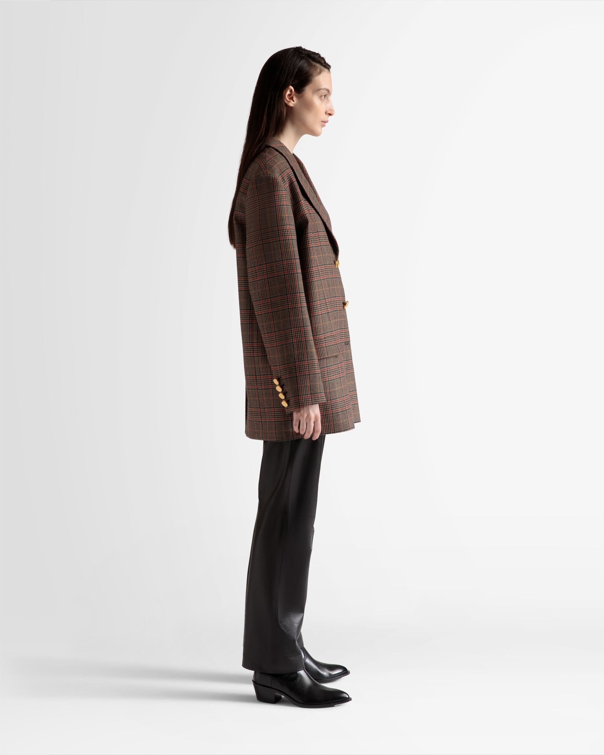 Veste À Carreaux En Laine Multicolore - Femme - Bally - 05