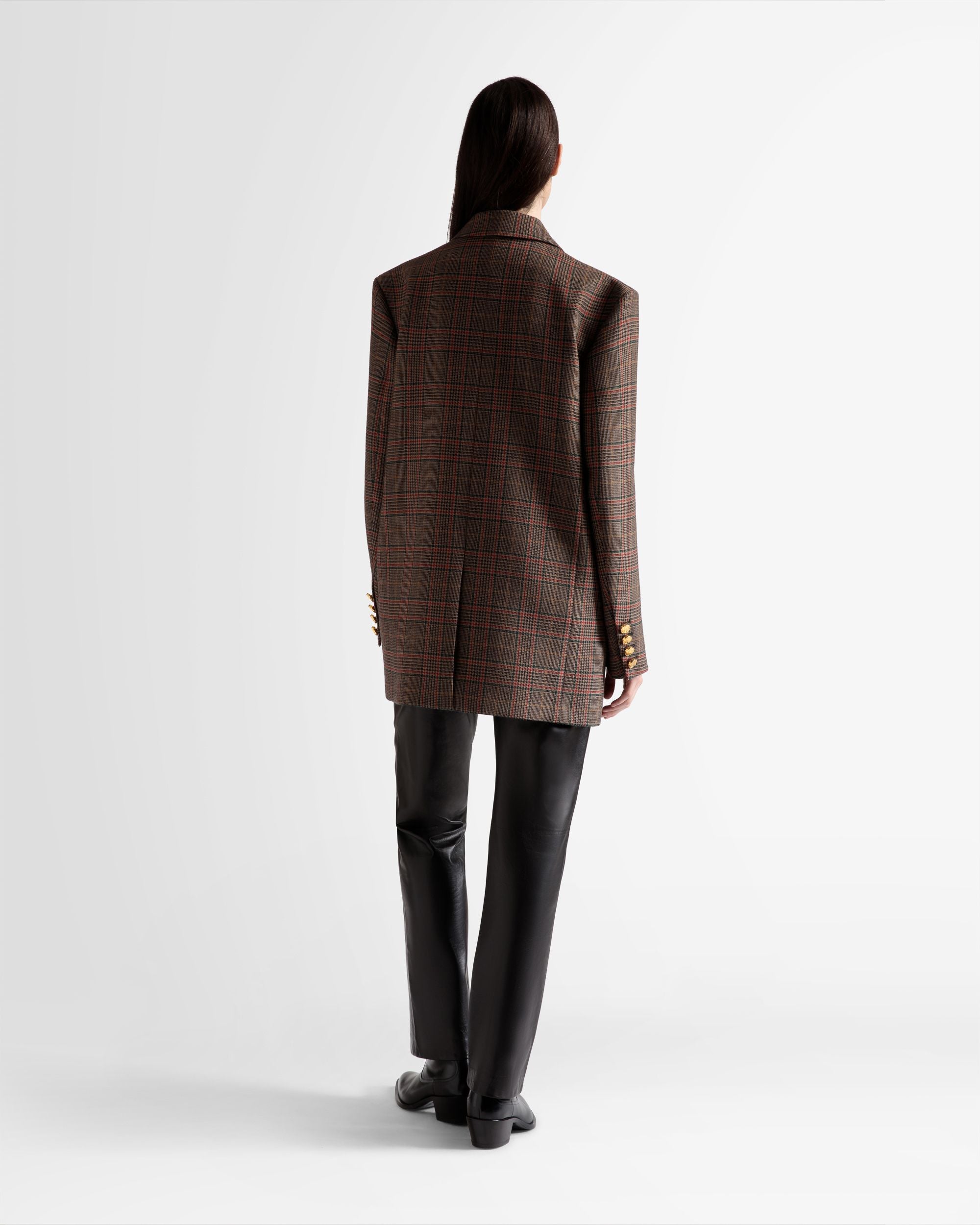 Veste À Carreaux En Laine Multicolore - Femme - Bally - 06