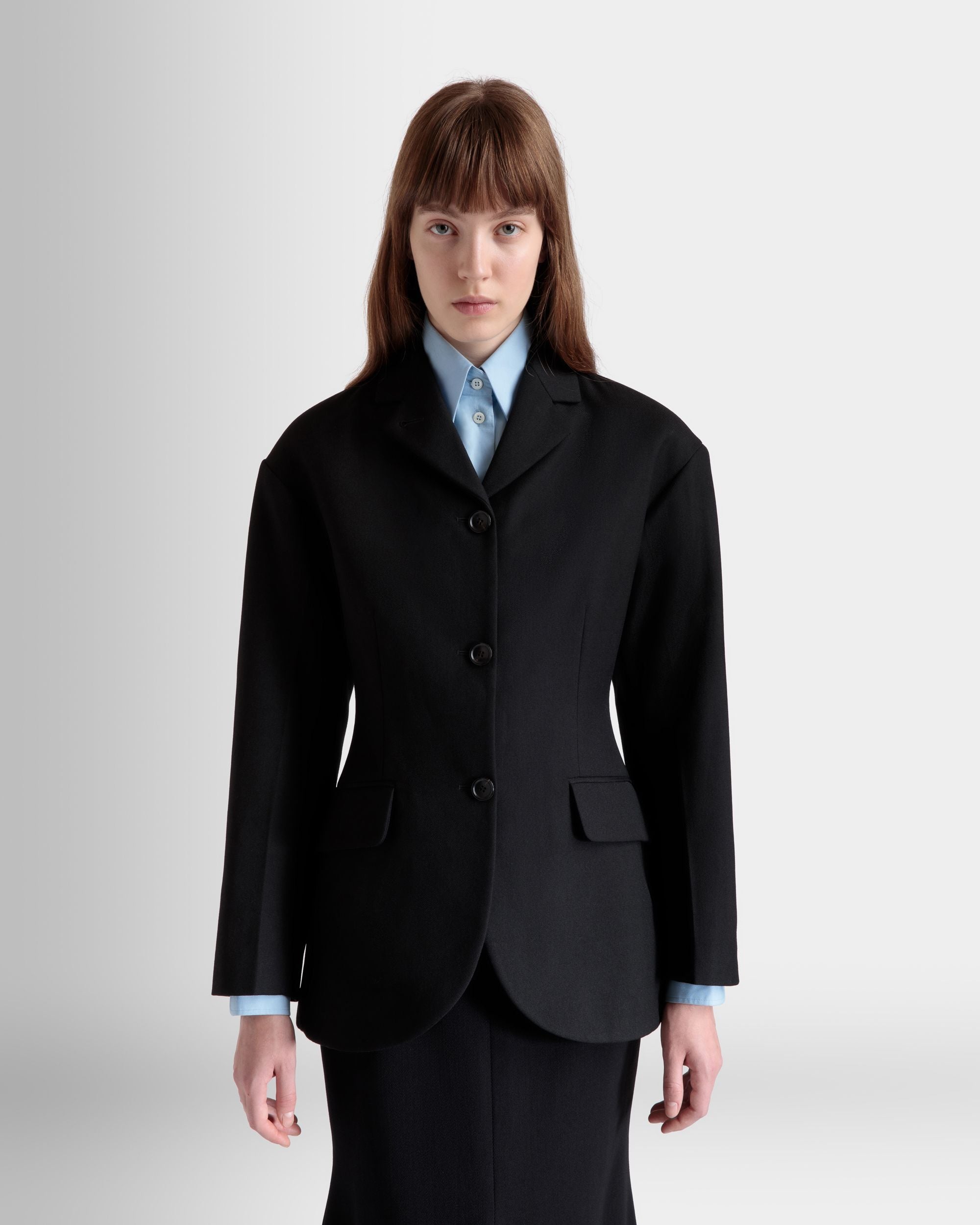 Blazer En Laine Noire - Femme - Bally - 03