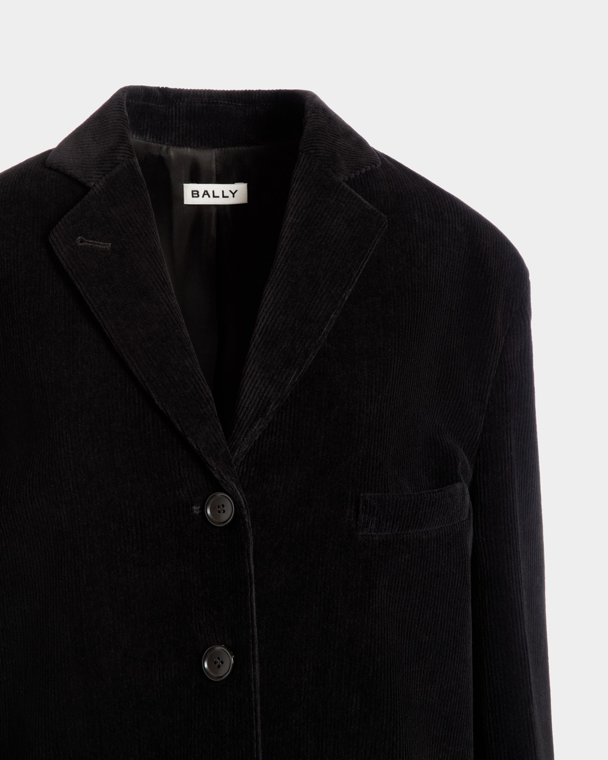 Blazer In Black Cotton Corduroy - Femme - Bally - 04