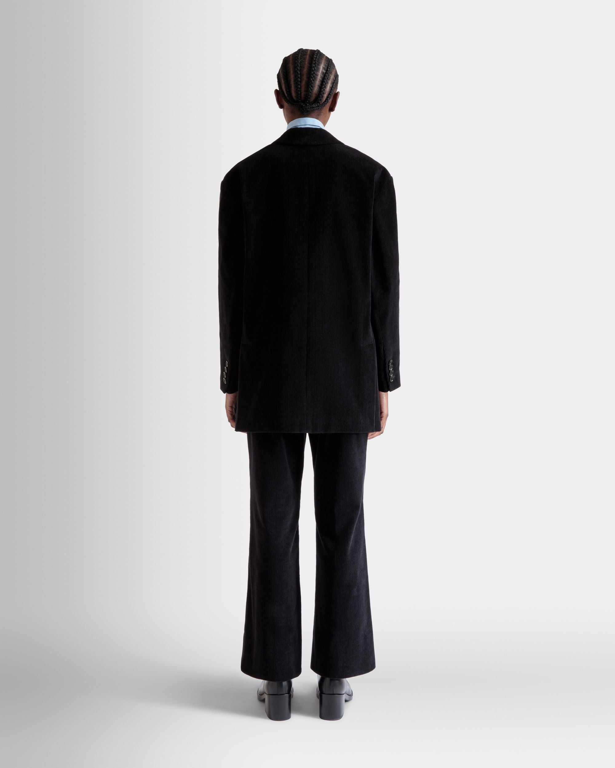 Blazer In Black Cotton Corduroy - Femme - Bally - 06