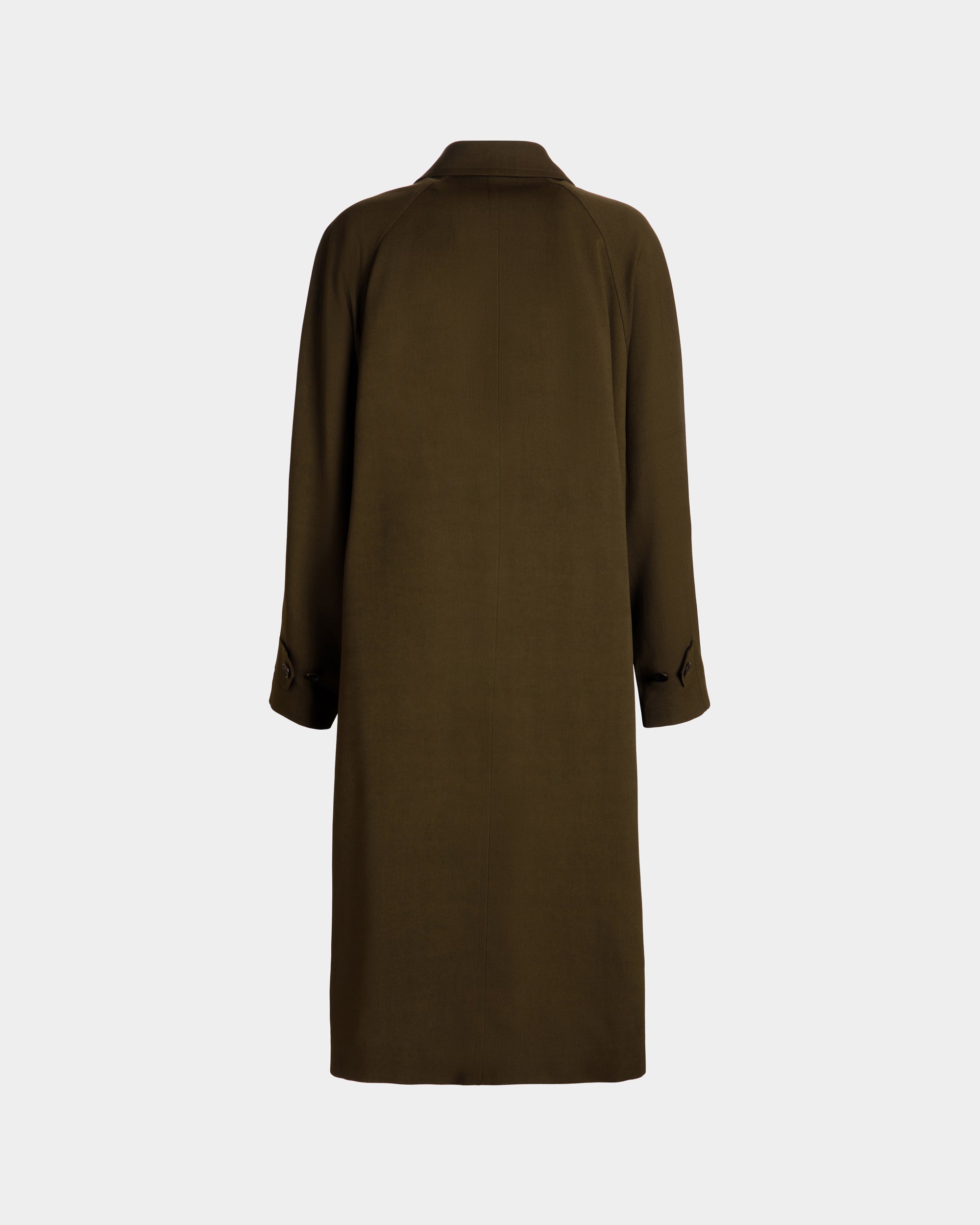 Manteau En Gabardine Fluide Military Green - Femme - Bally - 07