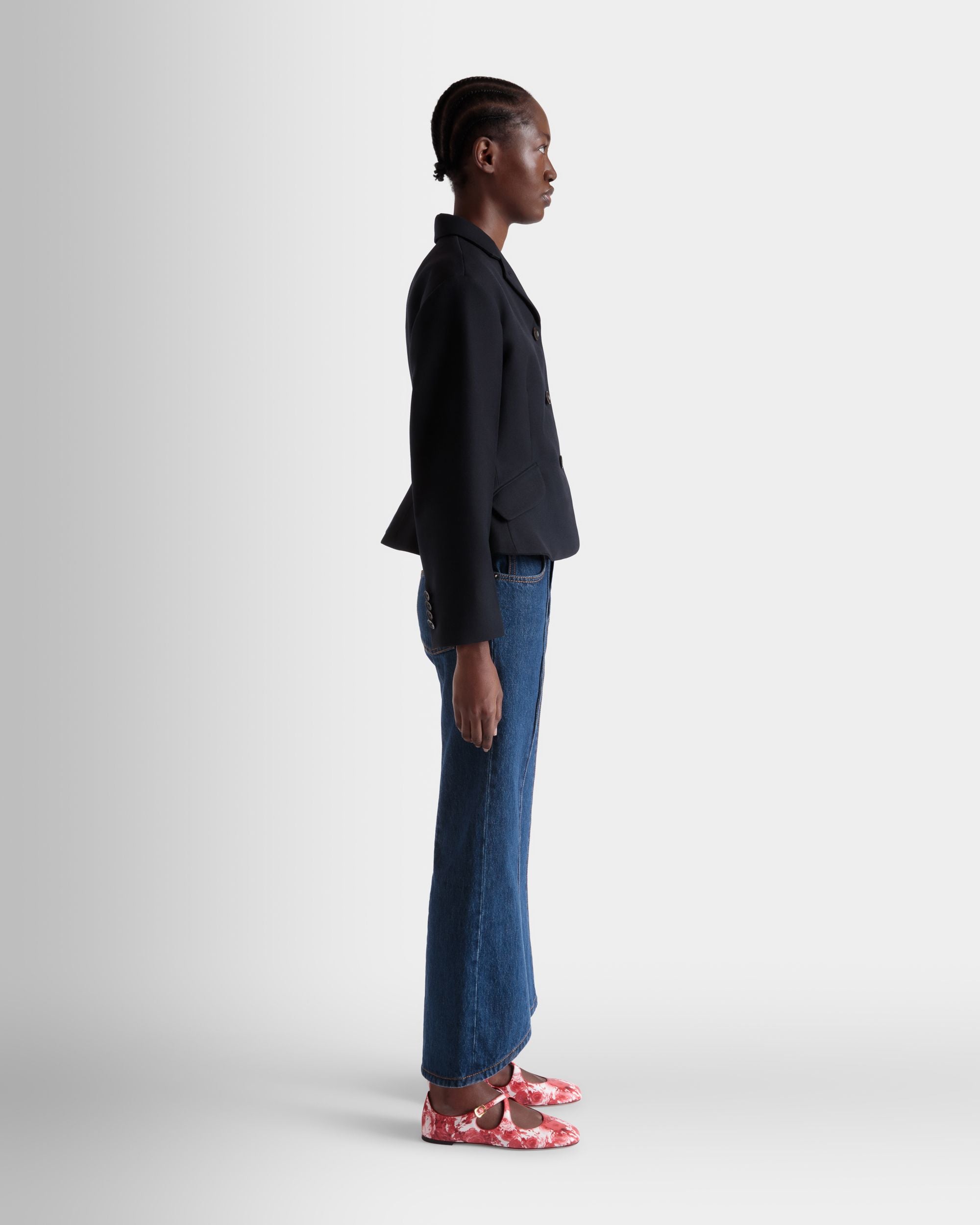 Blazer En Laine Navy Blue - Femme - Bally - 05