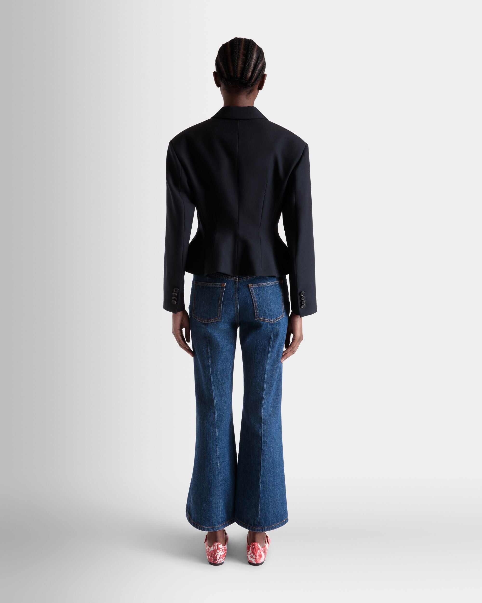 Blazer En Laine Navy Blue - Femme - Bally - 06