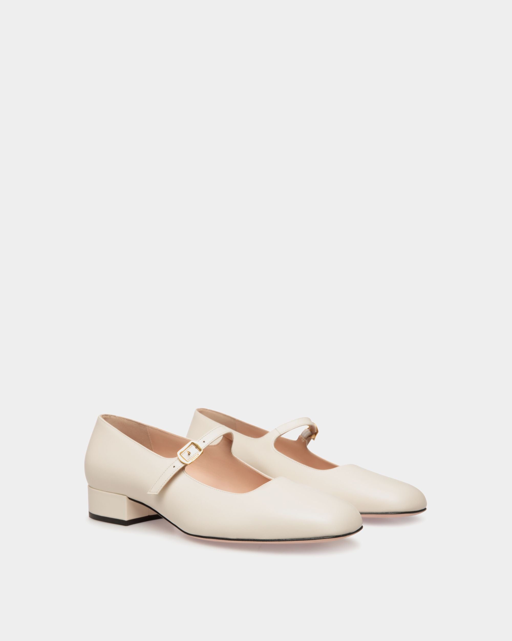 Escarpin Ballyrina En Cuir Blanc - Femme - Bally - 03