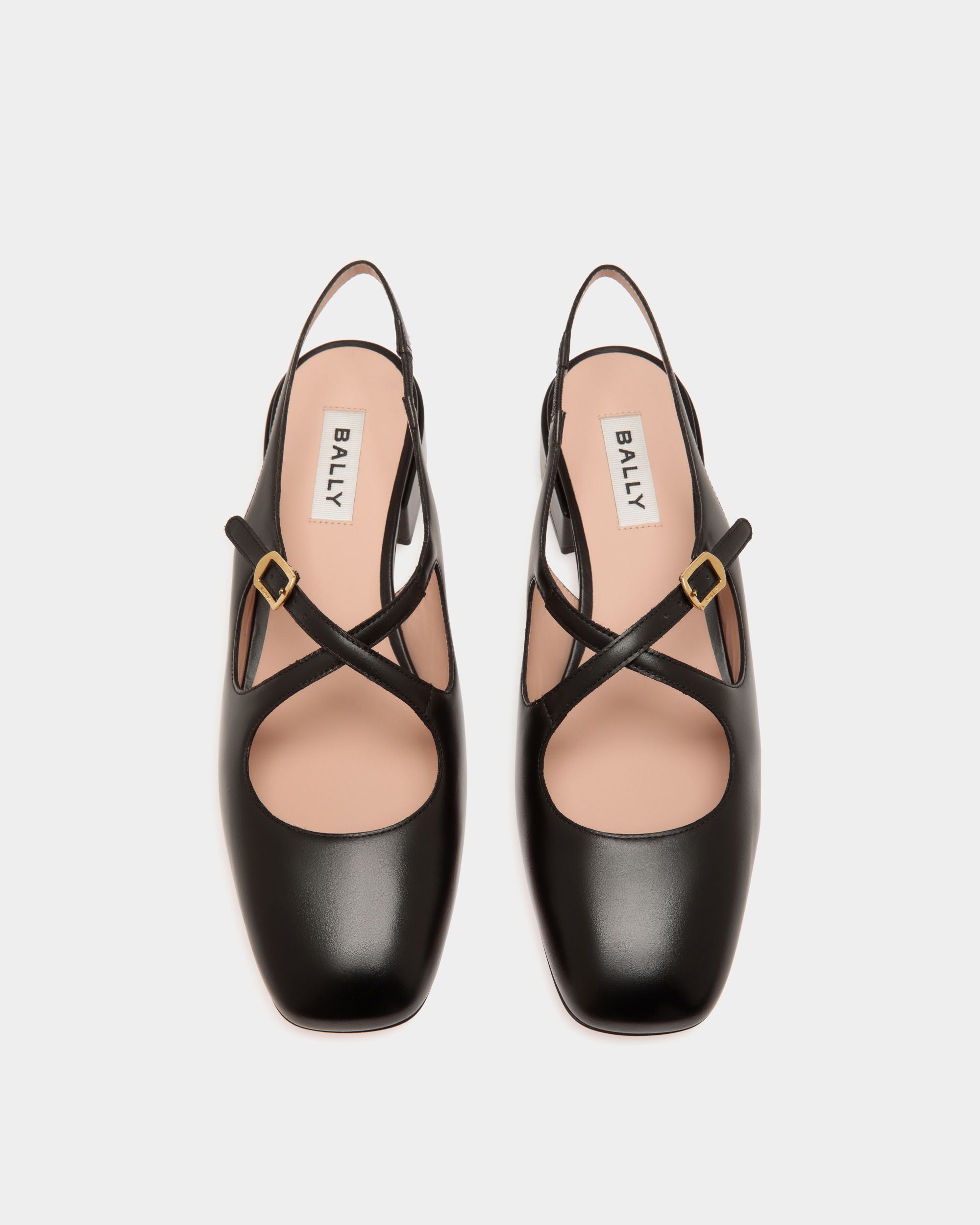 Escarpin Slingback Ballyrina En Cuir Noir - Femme - Bally - 05