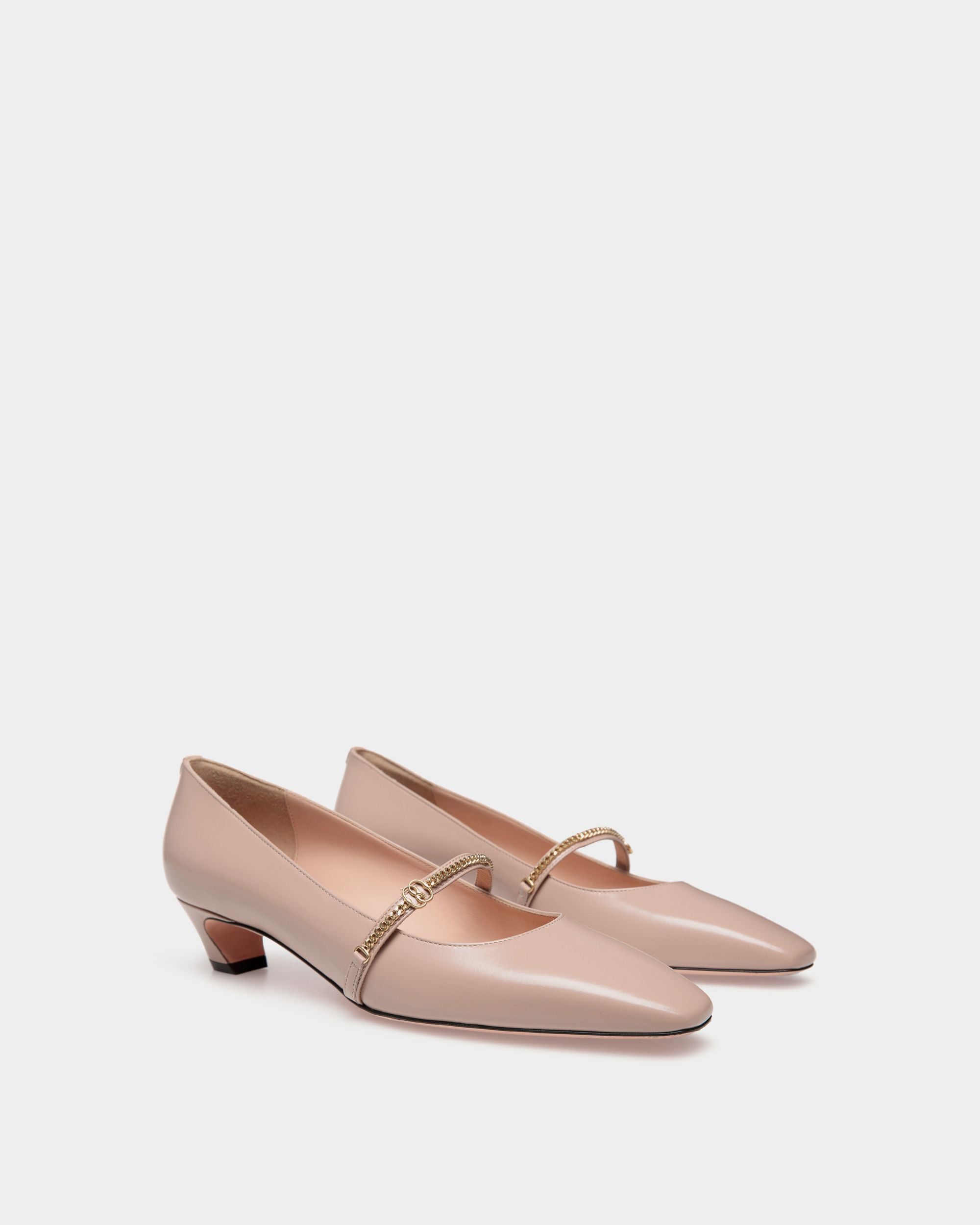 Escarpin Baby Sylt En Cuir Brossé Beige Clair - Femme - Bally - 03