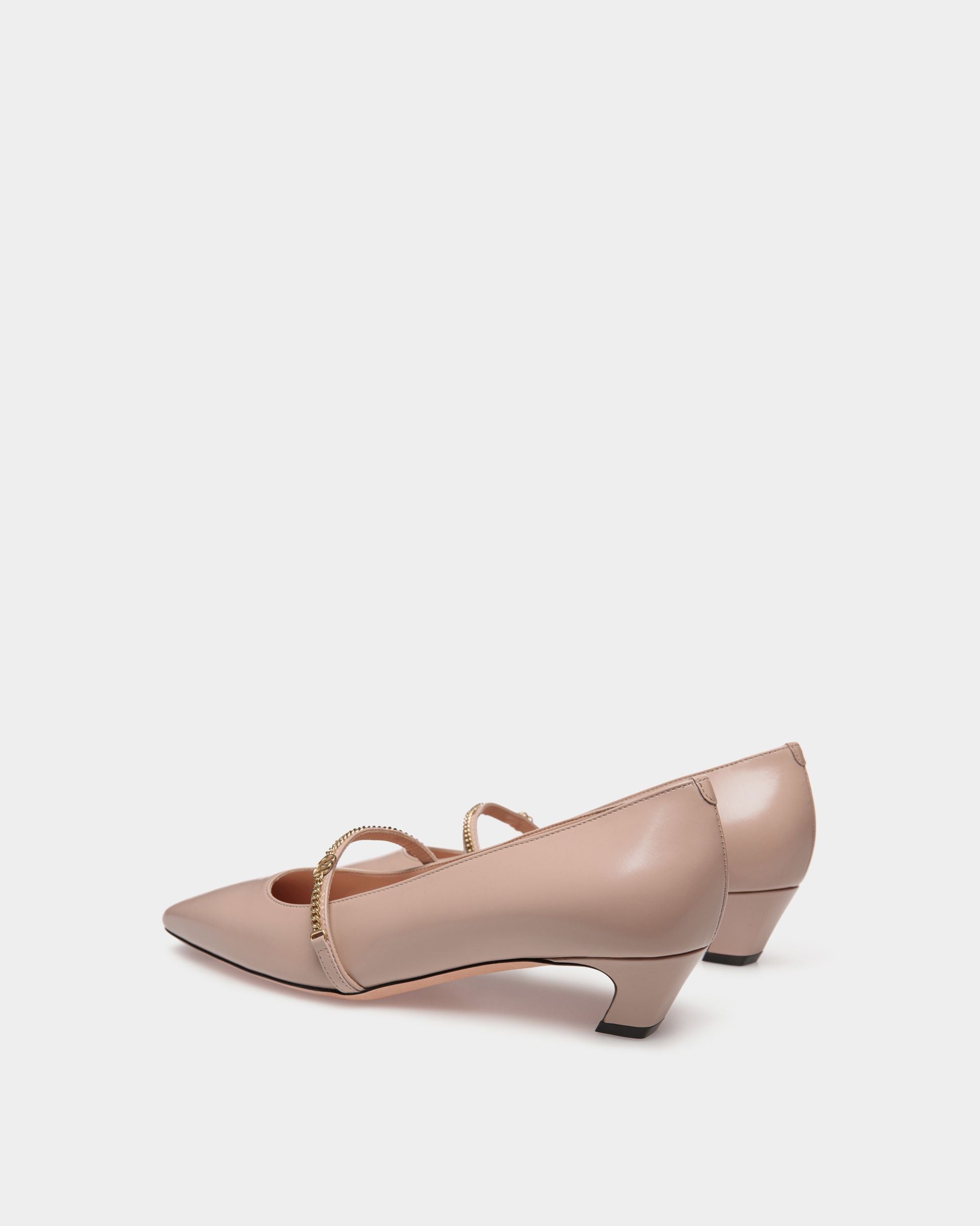 Escarpin Baby Sylt En Cuir Brossé Beige Clair - Femme - Bally - 04