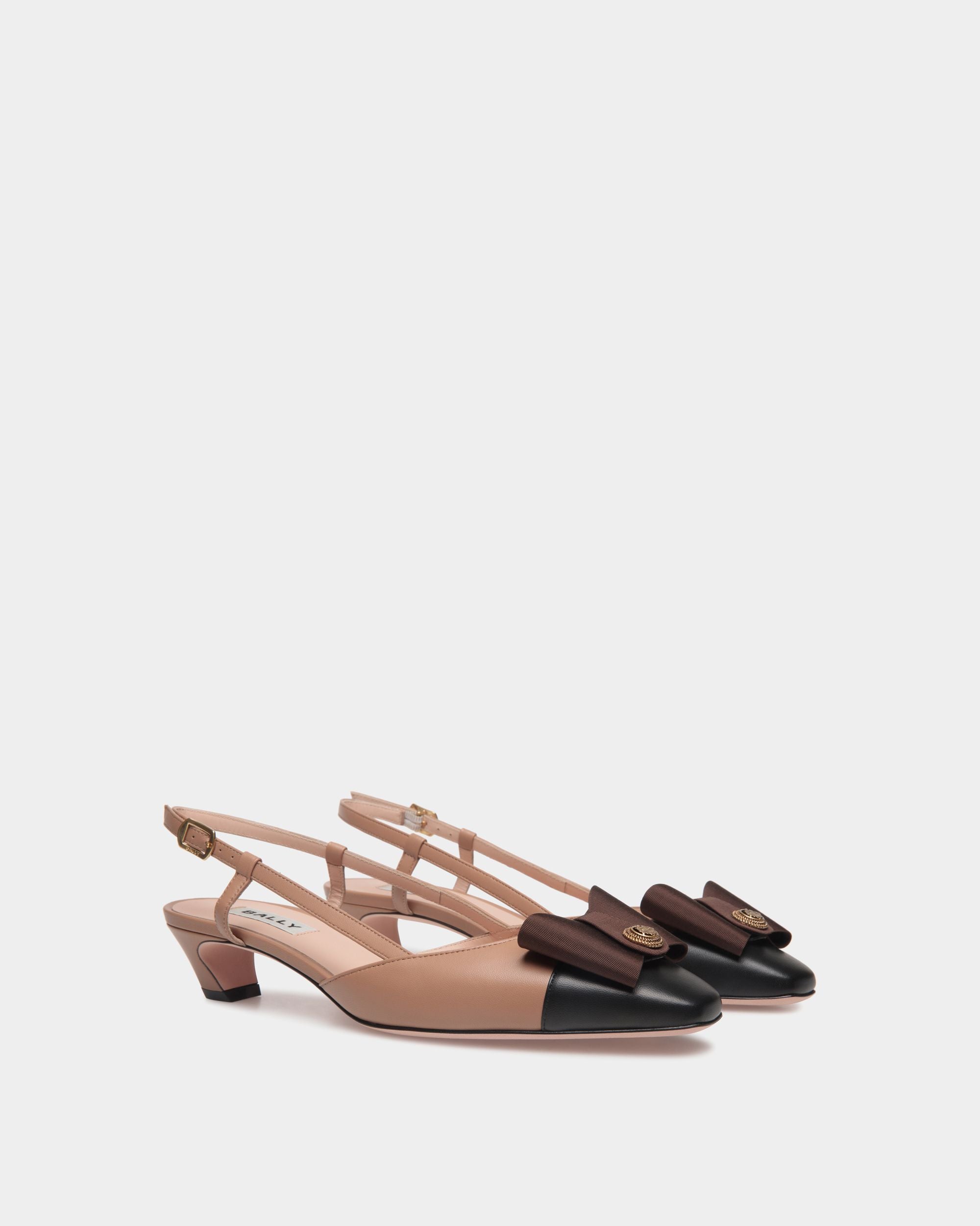 Escarpin Slingback B-Bow En Cuir Praline Beige - Femme - Bally - 03