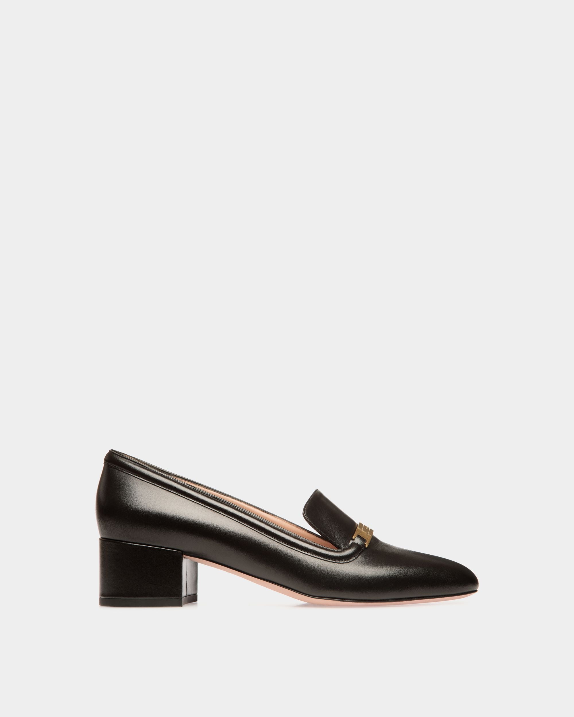 Escarpin Deco En Cuir Noir - Femme - Bally - 01