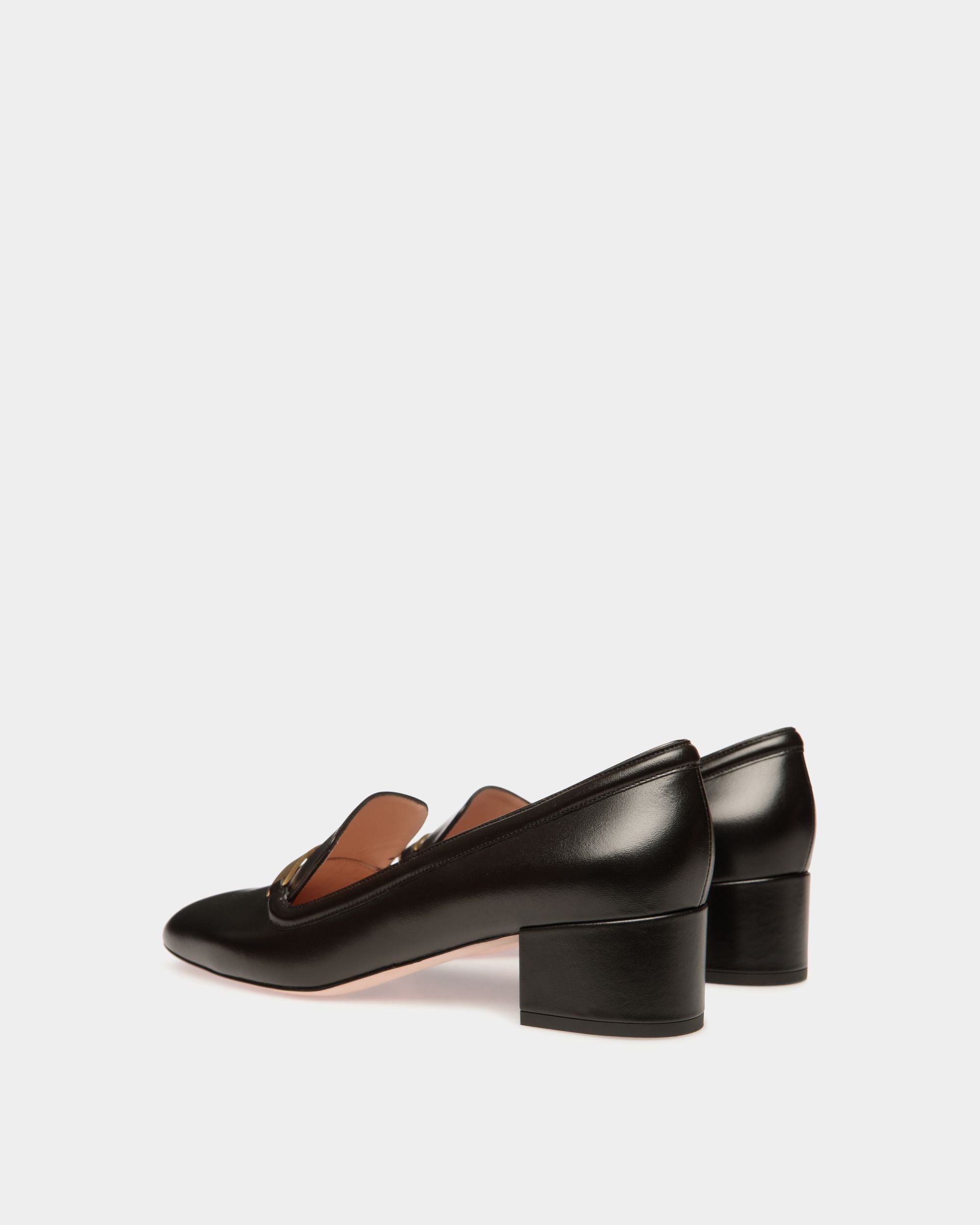 Escarpin Deco En Cuir Noir - Femme - Bally - 03