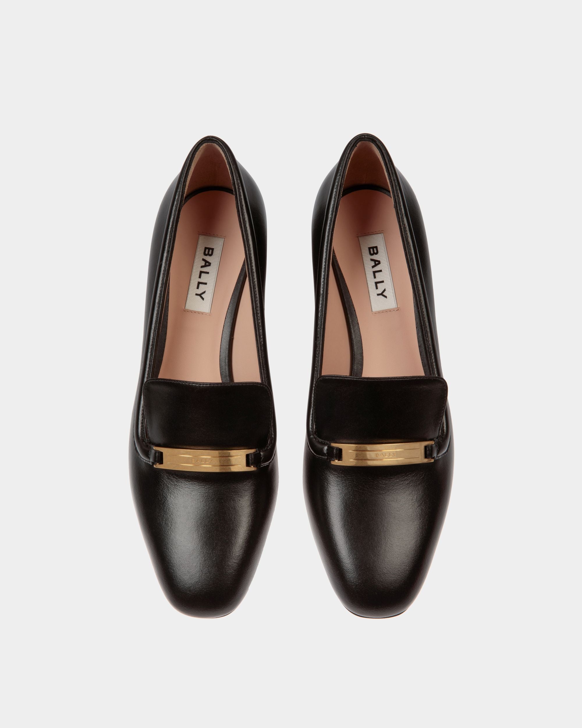 Escarpin Deco En Cuir Noir - Femme - Bally - 04