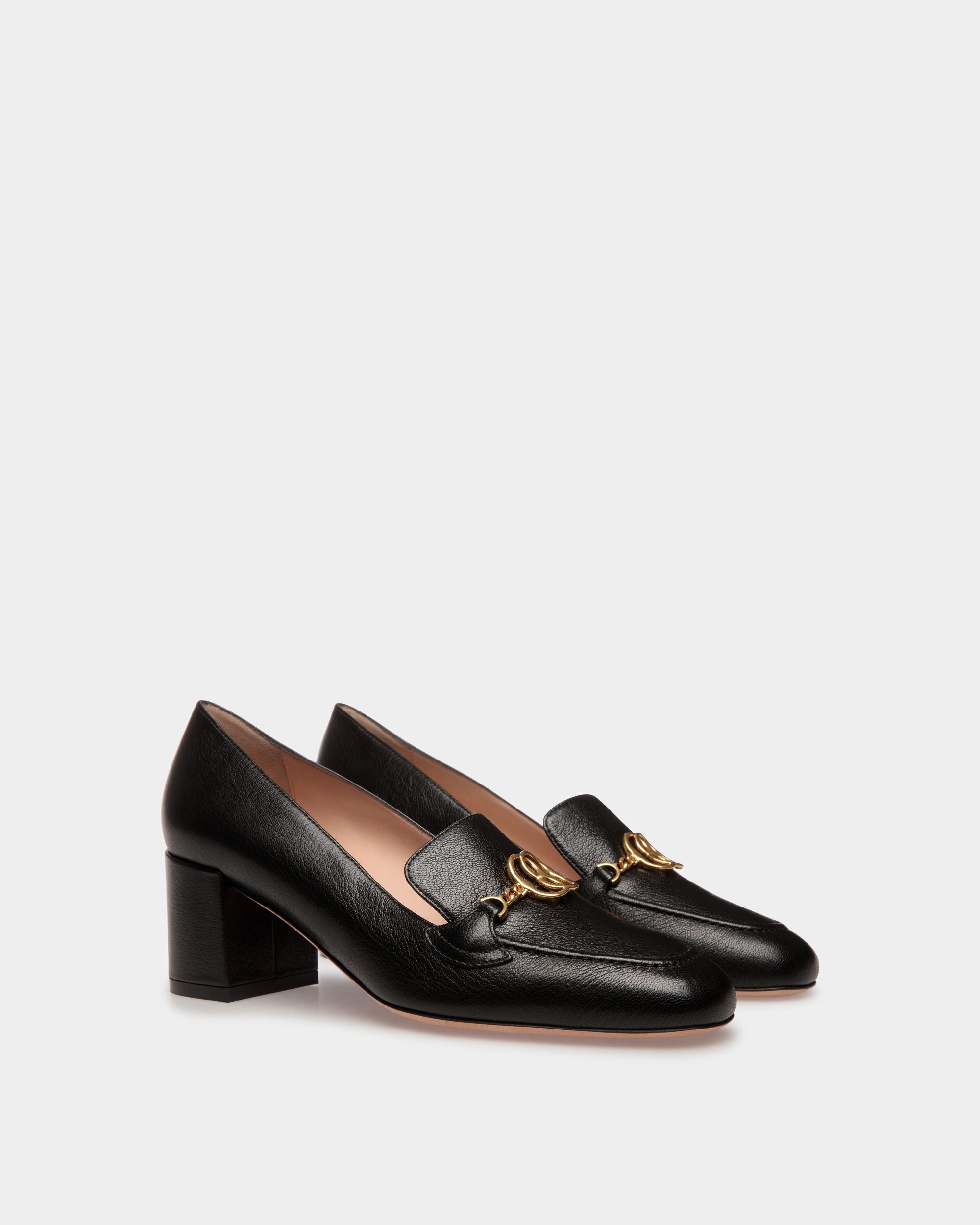 Escarpins Emblem En Cuir Noir - Femme - Bally - 02