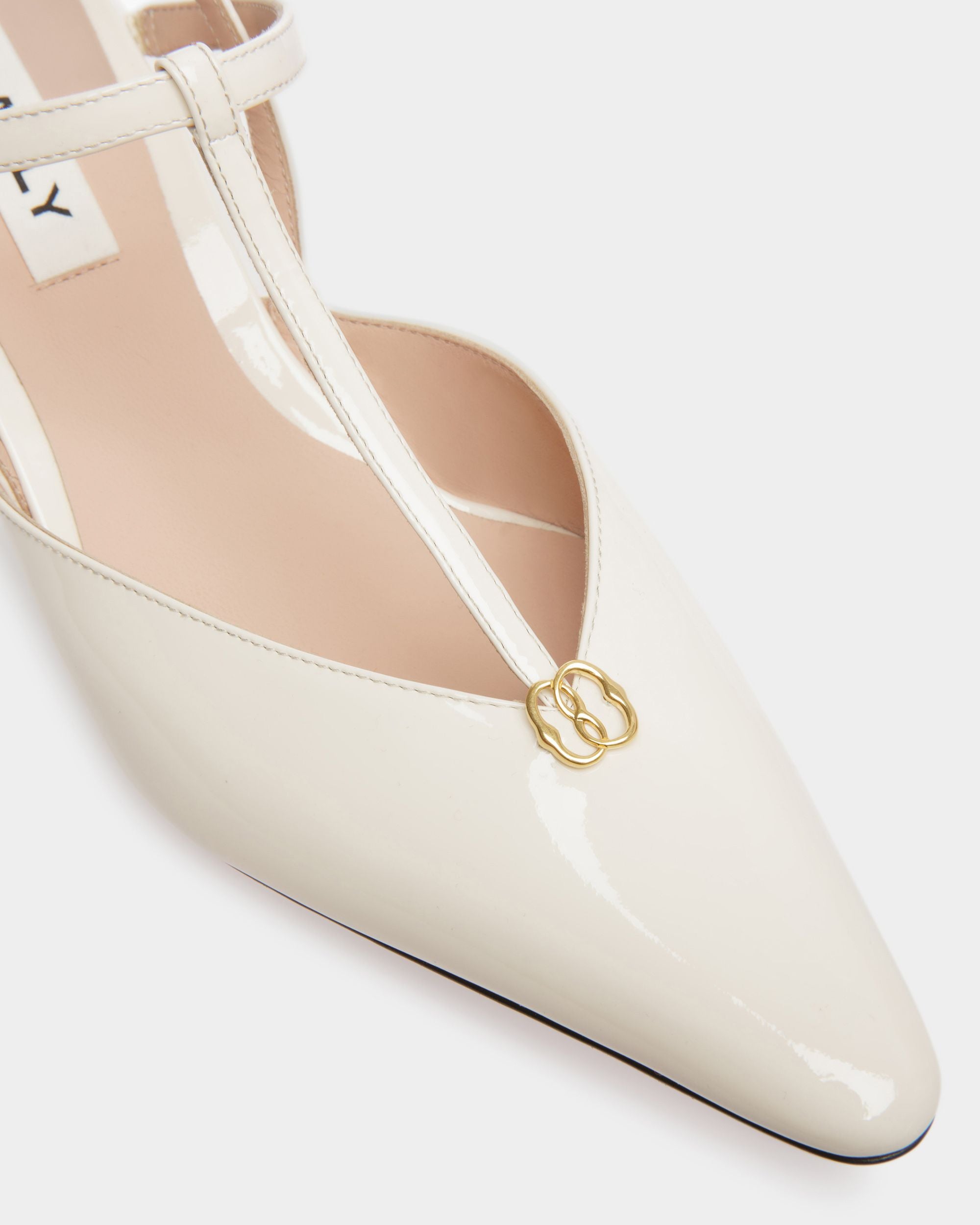 Escarpin à lanière Katy En cuir ivoire et noir - Femme - Bally - 05
