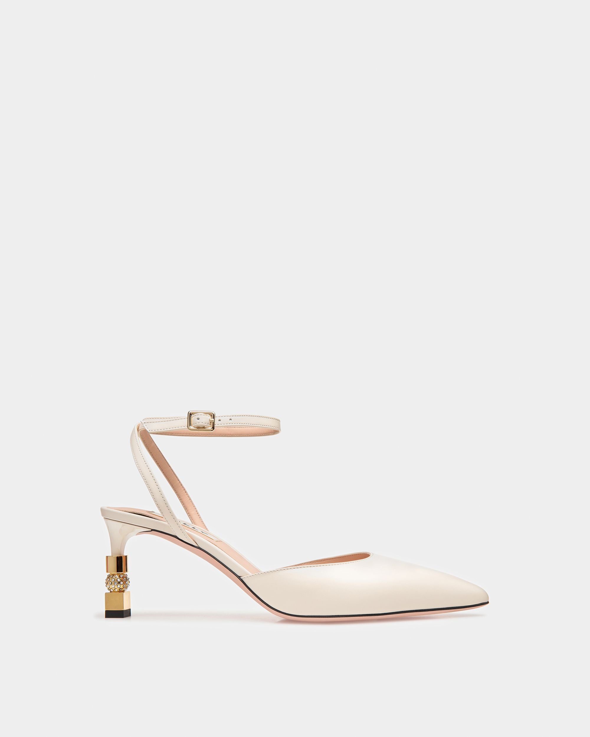 Escarpin Avec Bride De Cheville Block En Cuir - Femme - Bally - 01