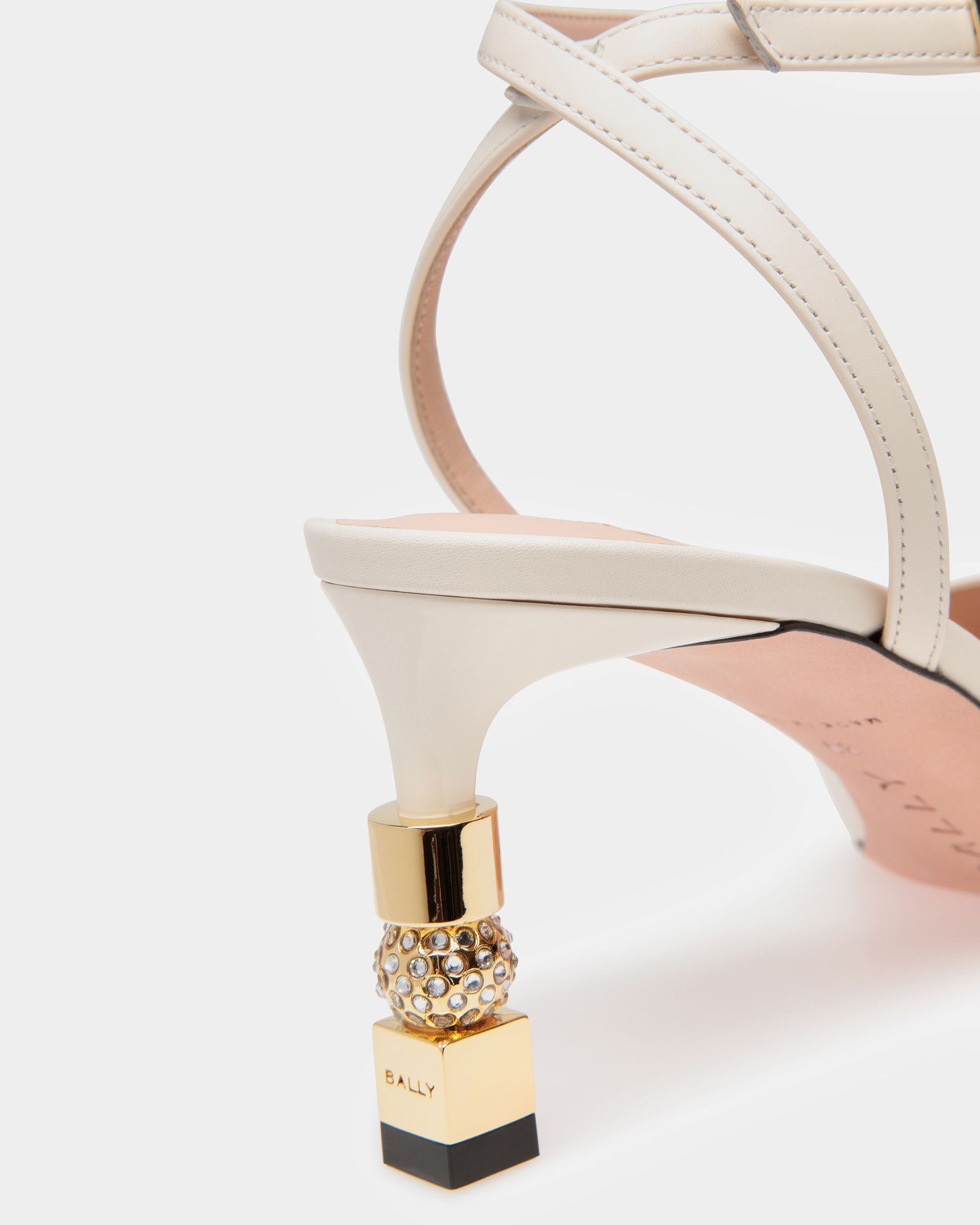 Escarpin Avec Bride De Cheville Block En Cuir - Femme - Bally - 03