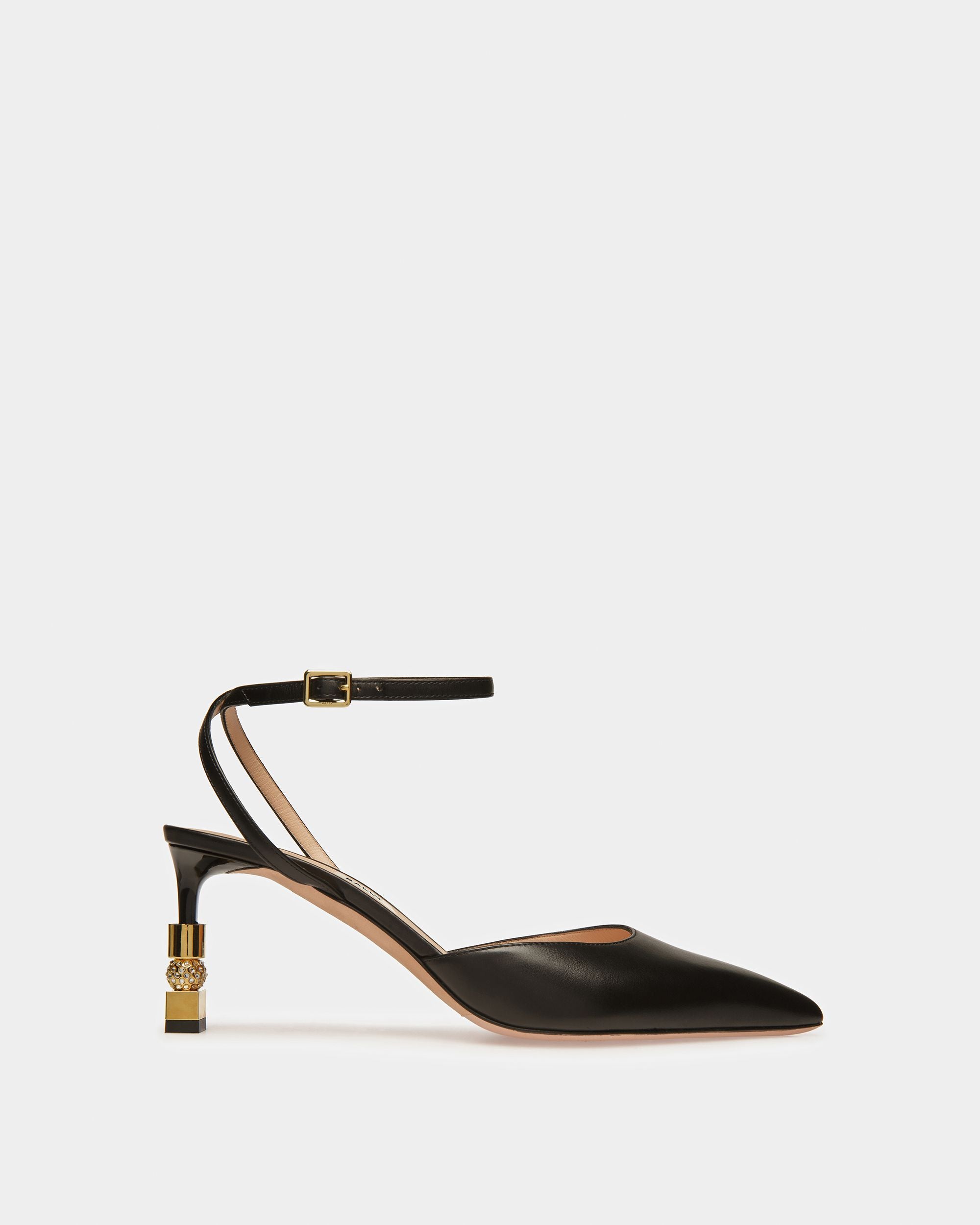 Escarpin Avec Bride De Cheville Block En Cuir - Femme - Bally - 01