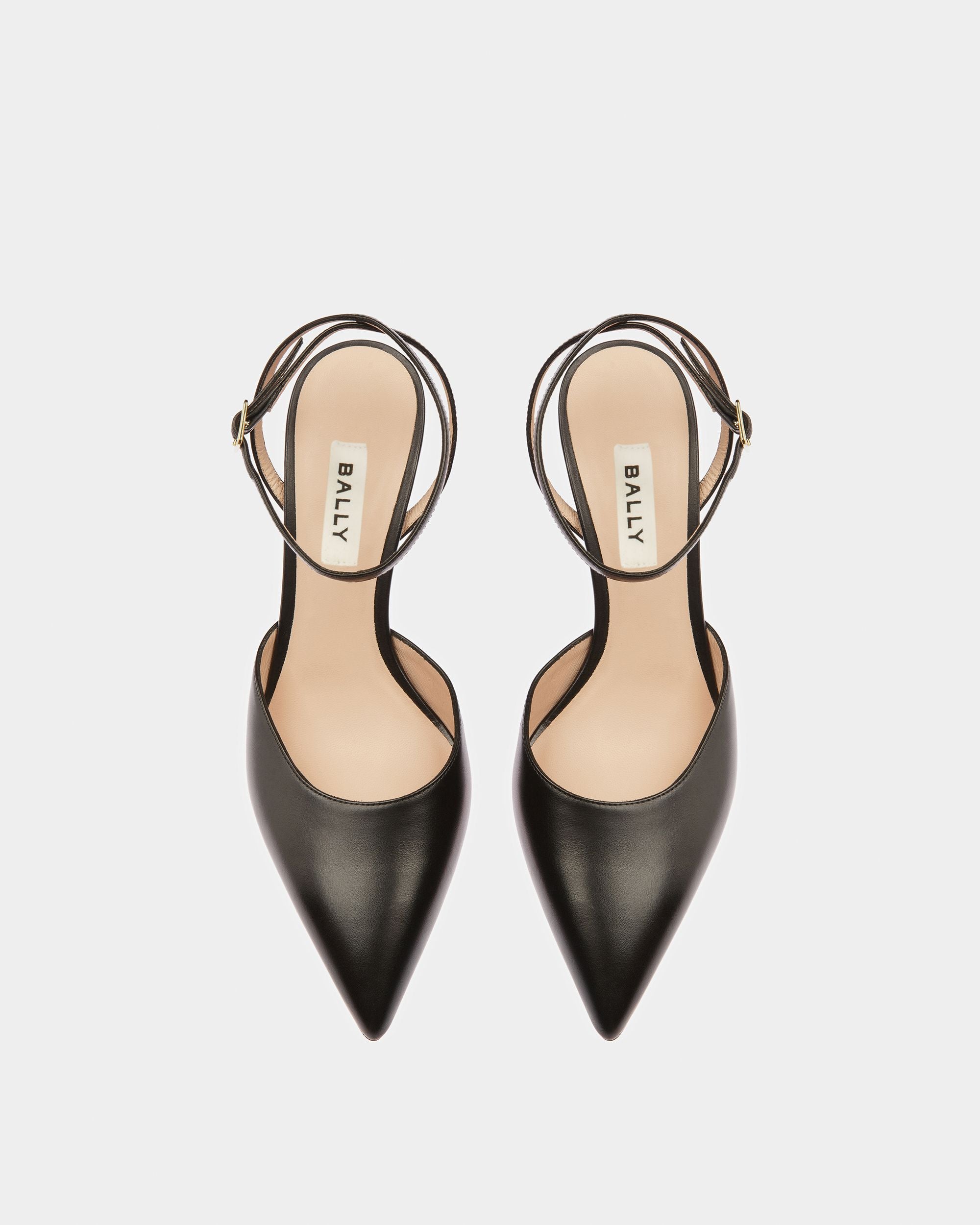 Escarpin Avec Bride De Cheville Block En Cuir - Femme - Bally - 02
