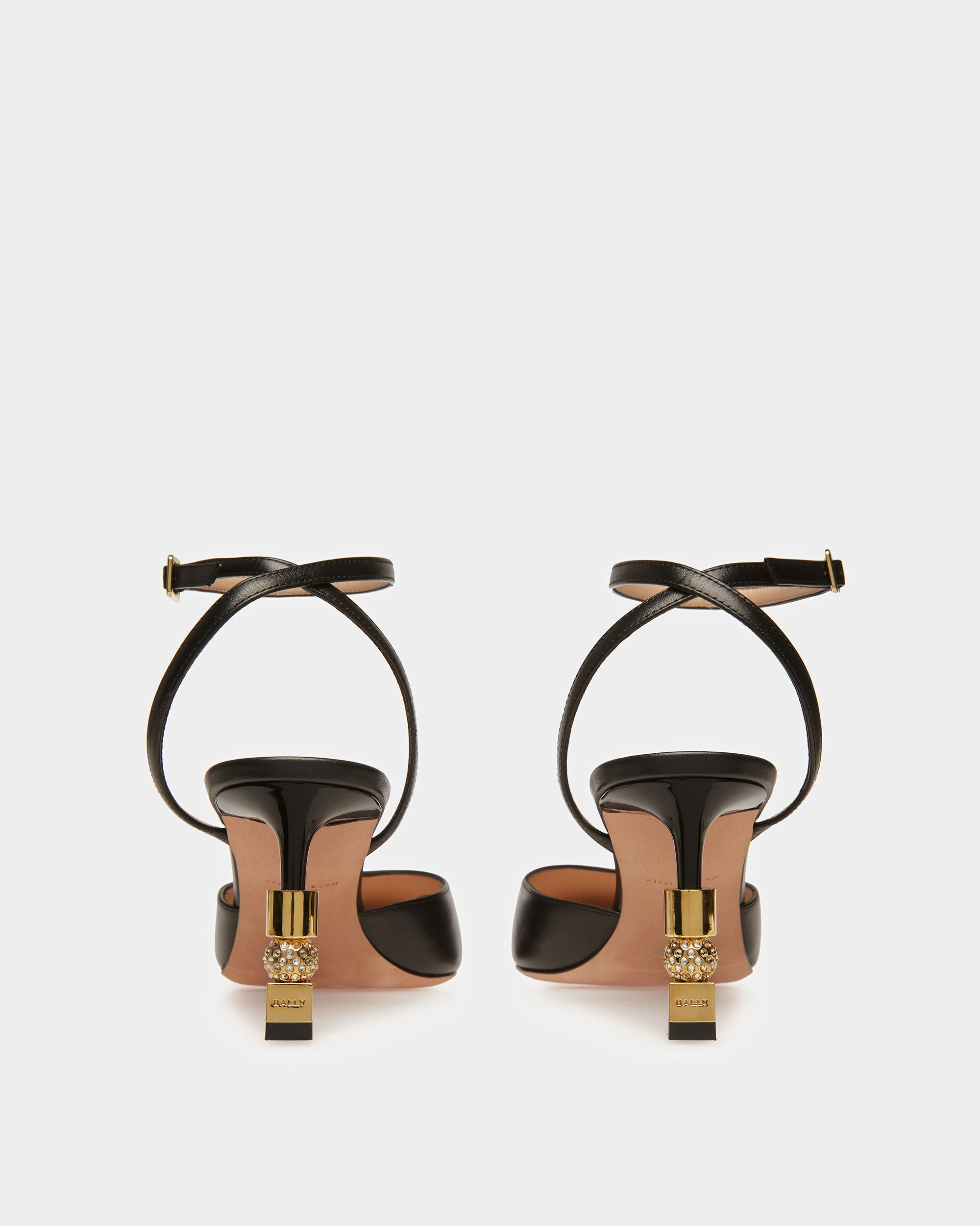 Escarpin Avec Bride De Cheville Block En Cuir - Femme - Bally - 04