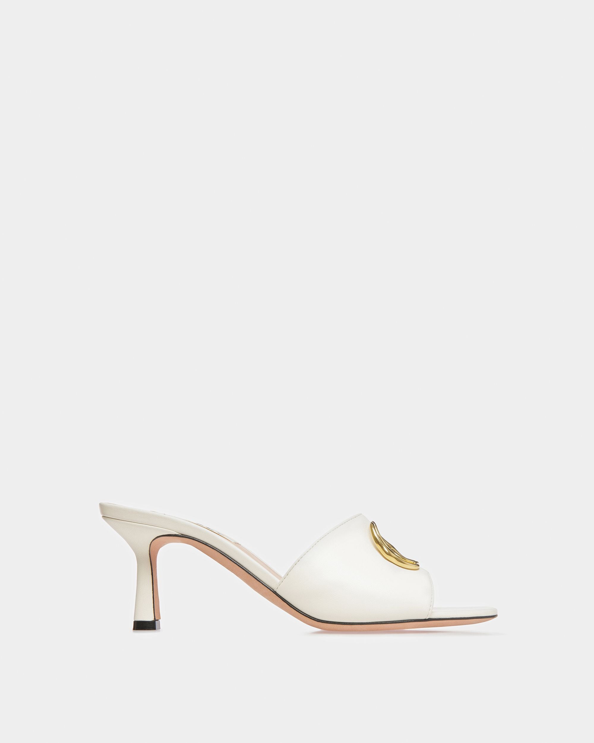 Sandale Emblem En Cuir Ivoire - Femme - Bally - 01