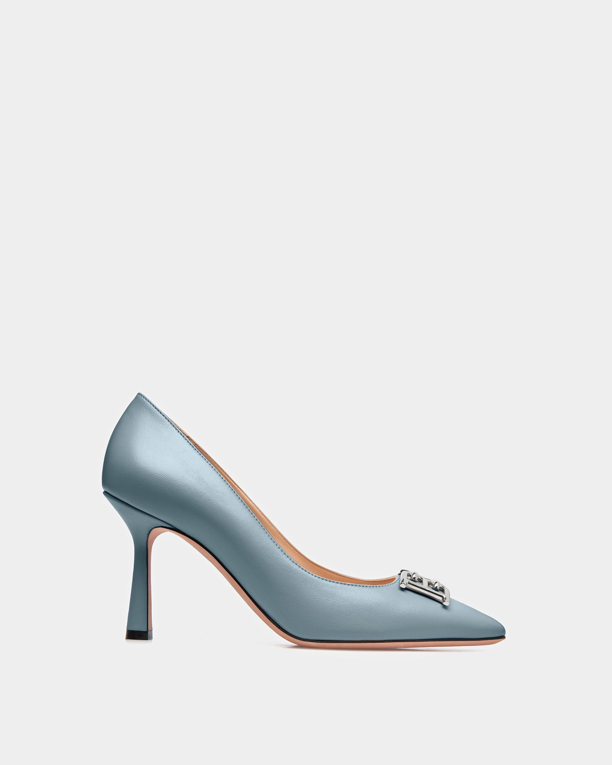 Evanca Escarpins En Cuir Bleu Clair - Femme - Bally - 01