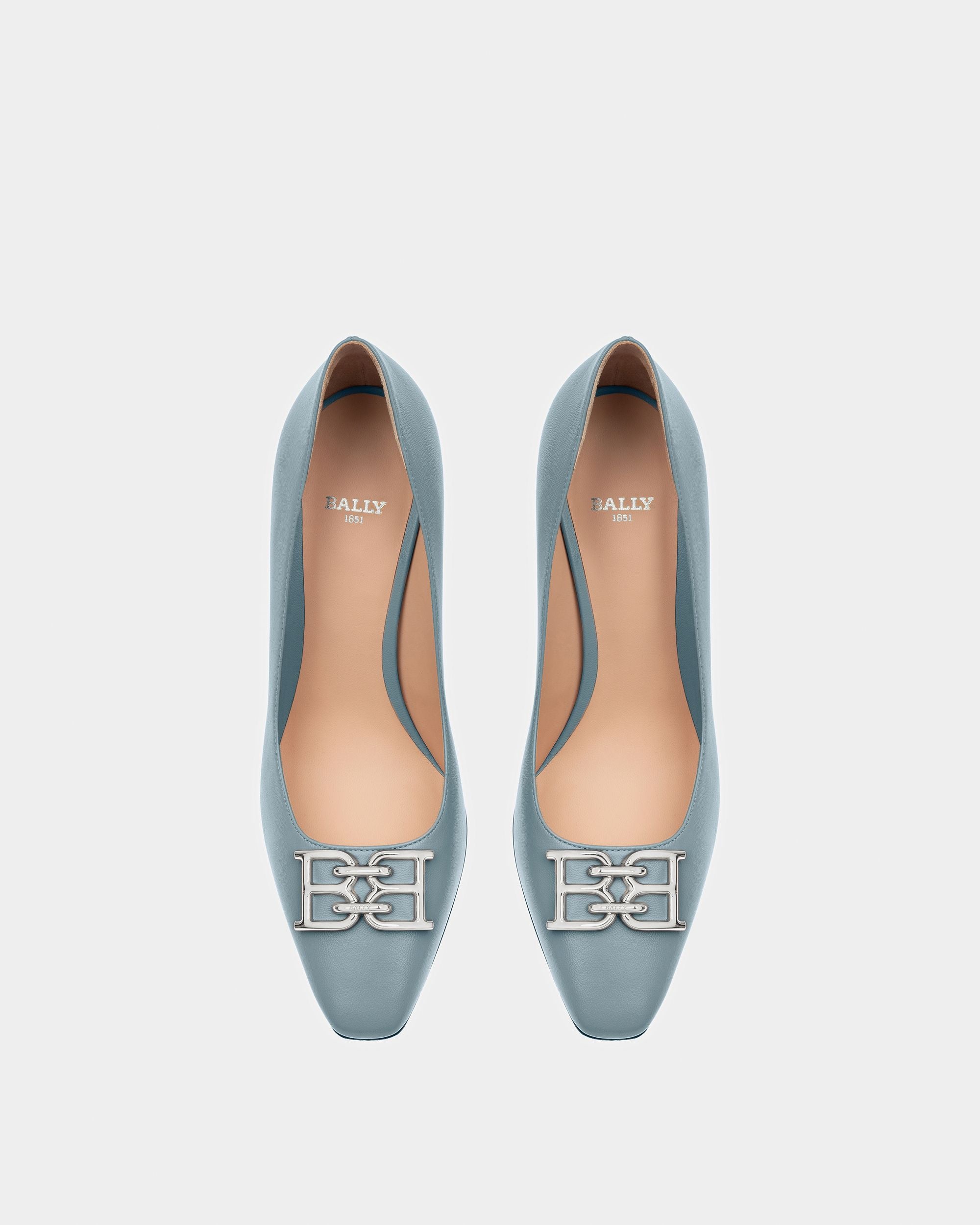 Evanca Escarpins En Cuir Bleu Clair - Femme - Bally - 02