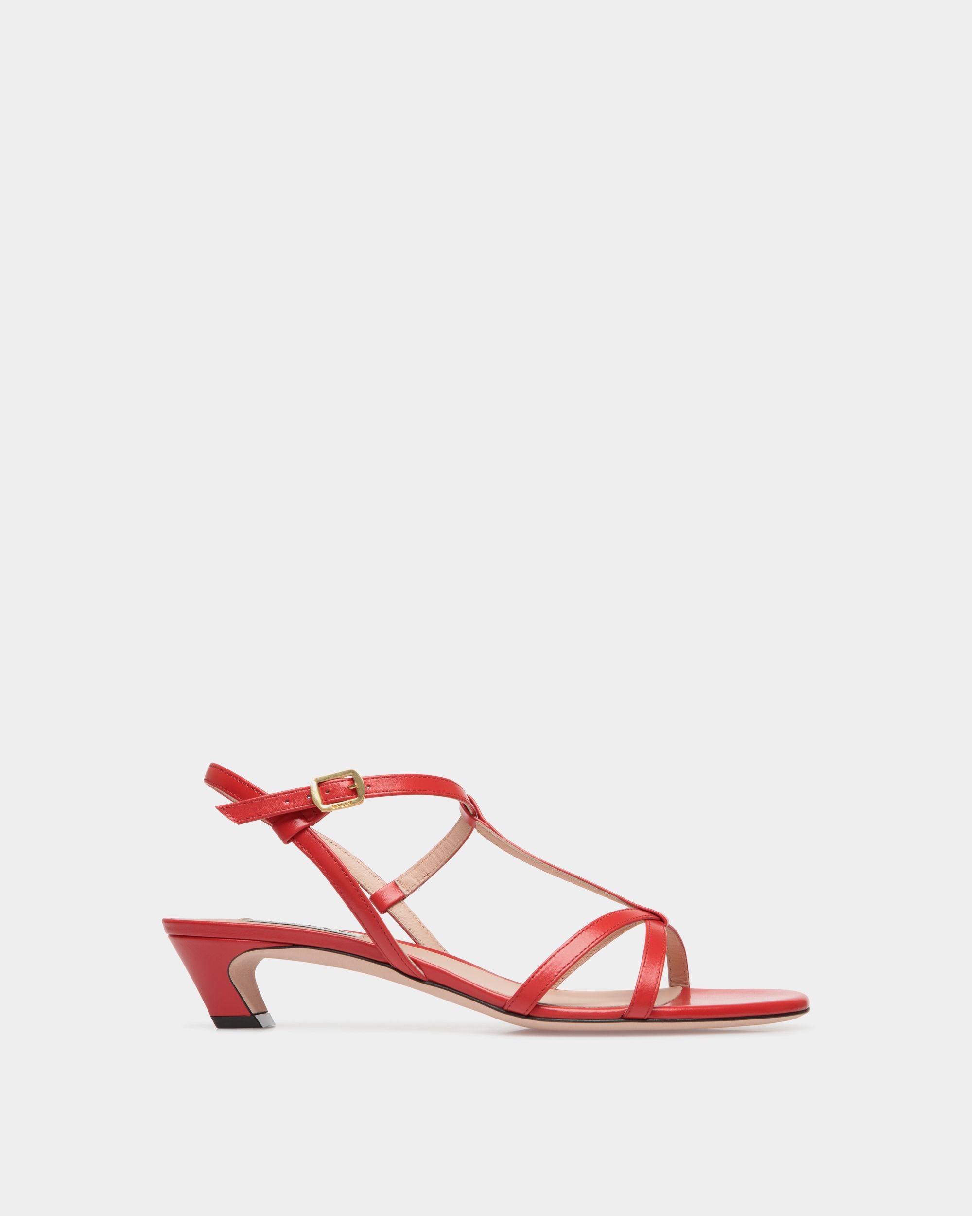 Sylt Sandal In Red Leather - Femme - Bally - 01