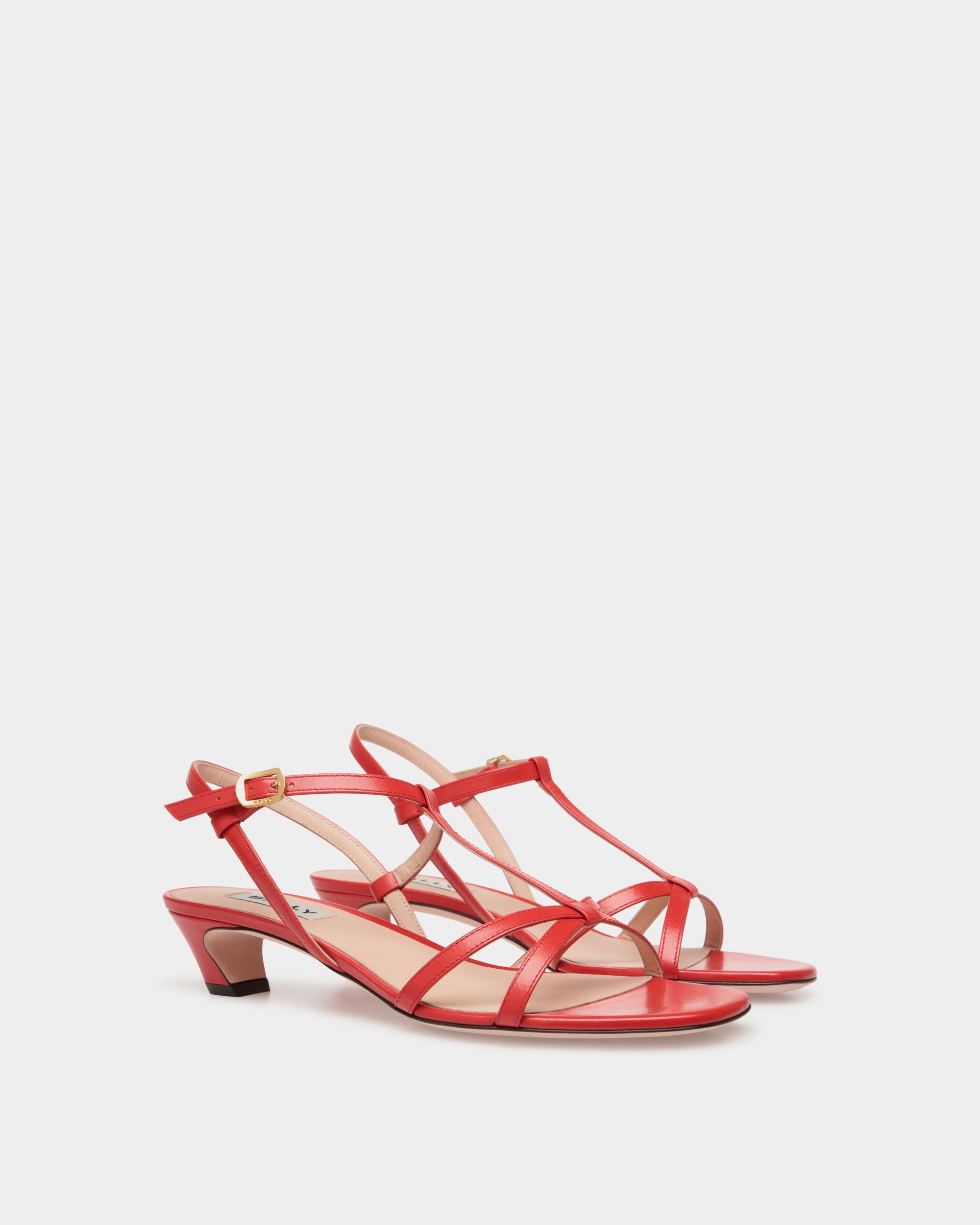 Sylt Sandal In Red Leather - Femme - Bally - 02