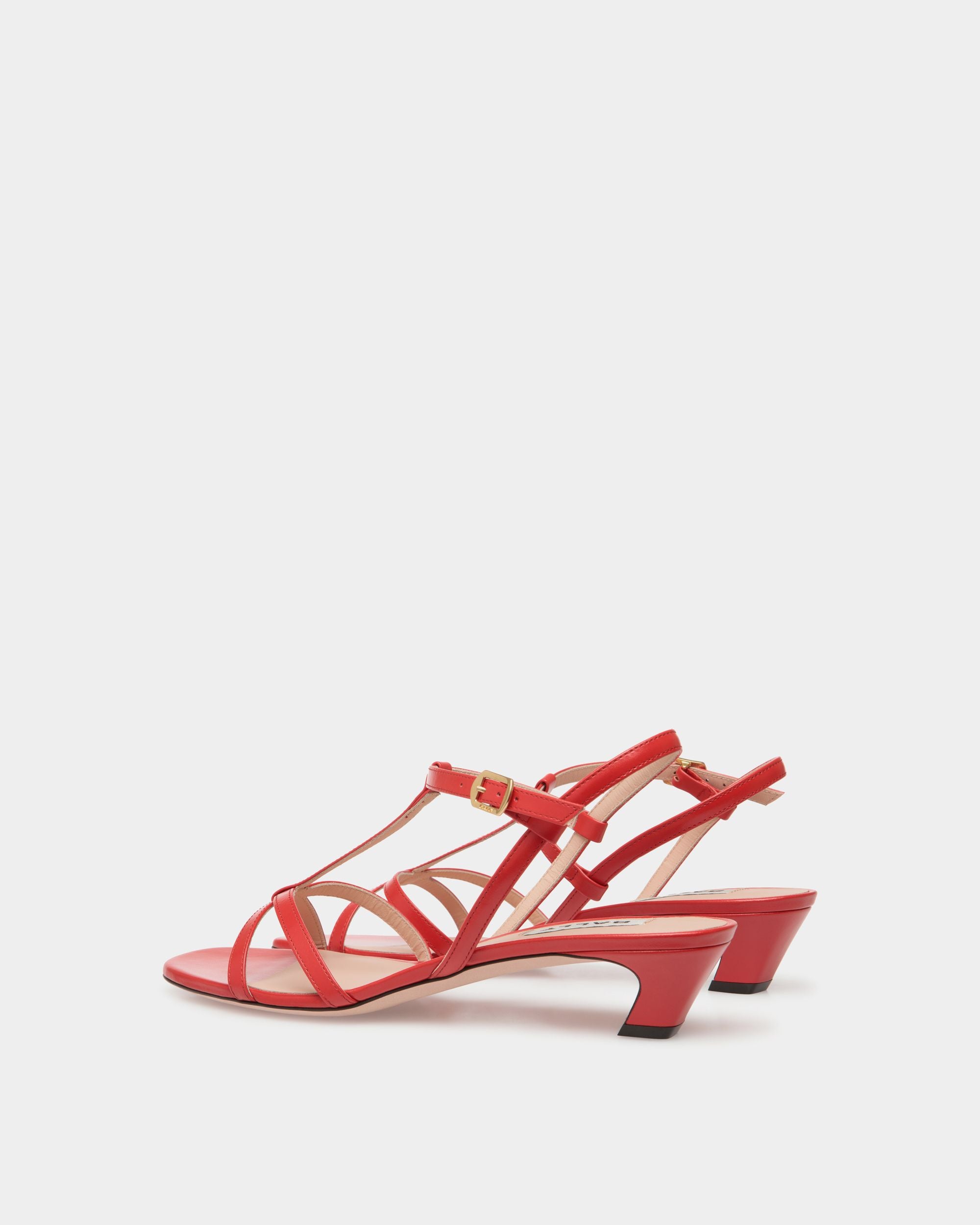 Sylt Sandal In Red Leather - Femme - Bally - 03