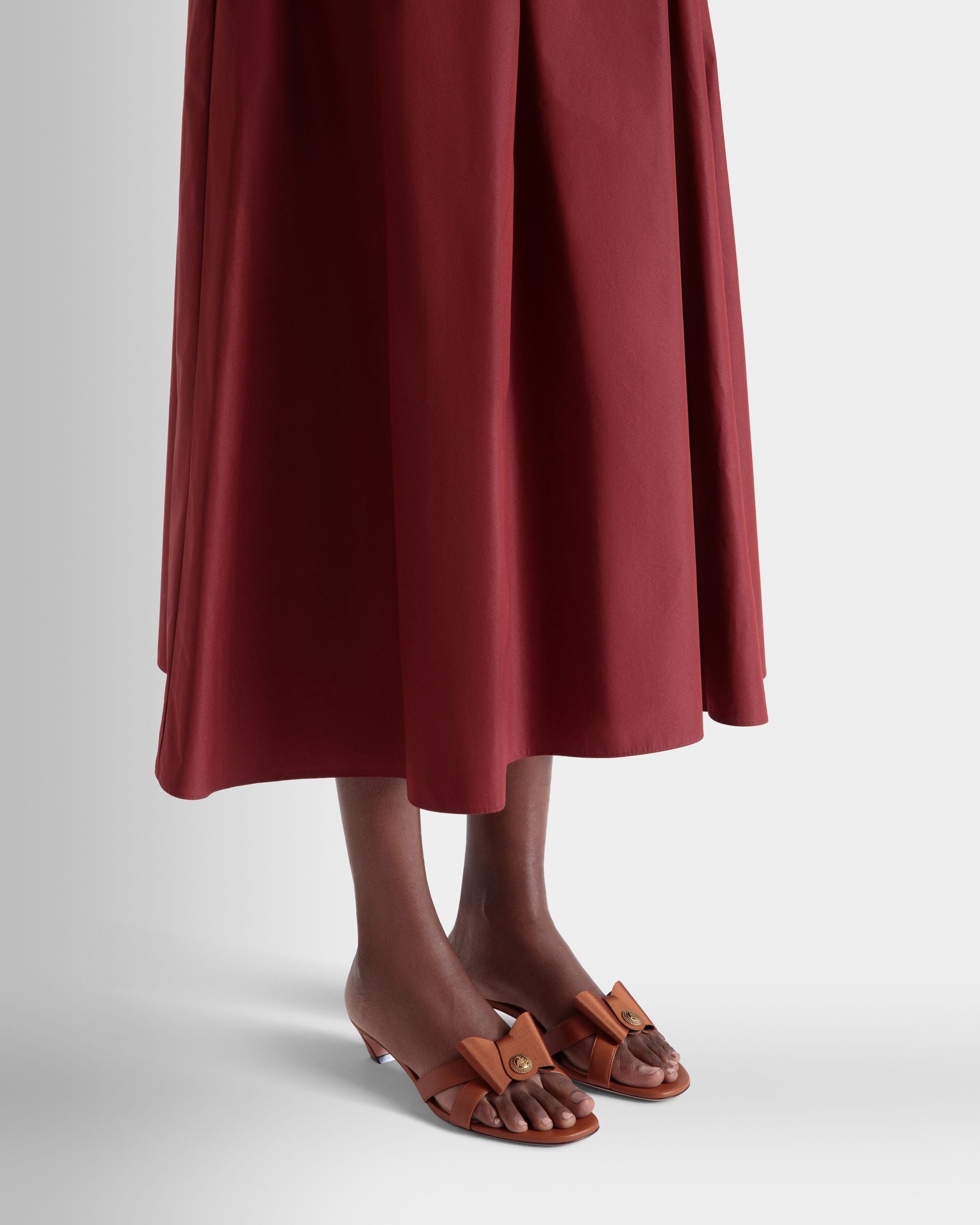 Sandale B-Bow En Cuir Marron - Femme - Bally - 02