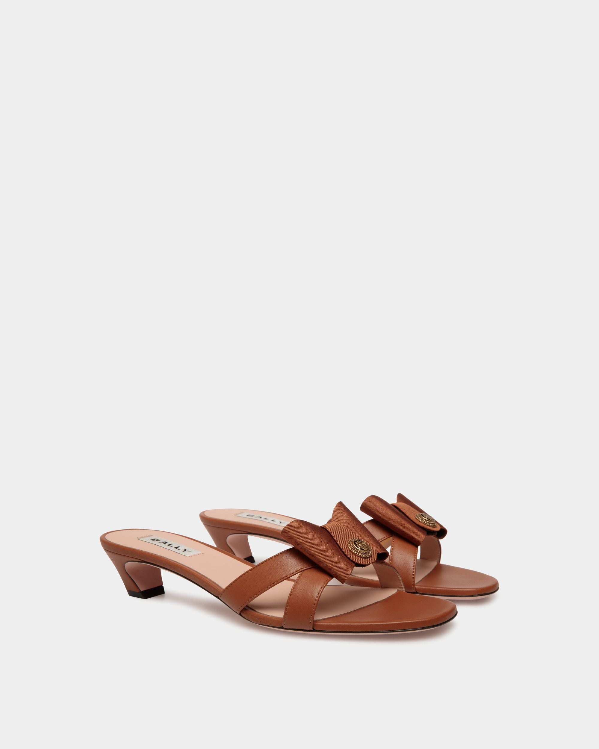 Sandale B-Bow En Cuir Marron - Femme - Bally - 03