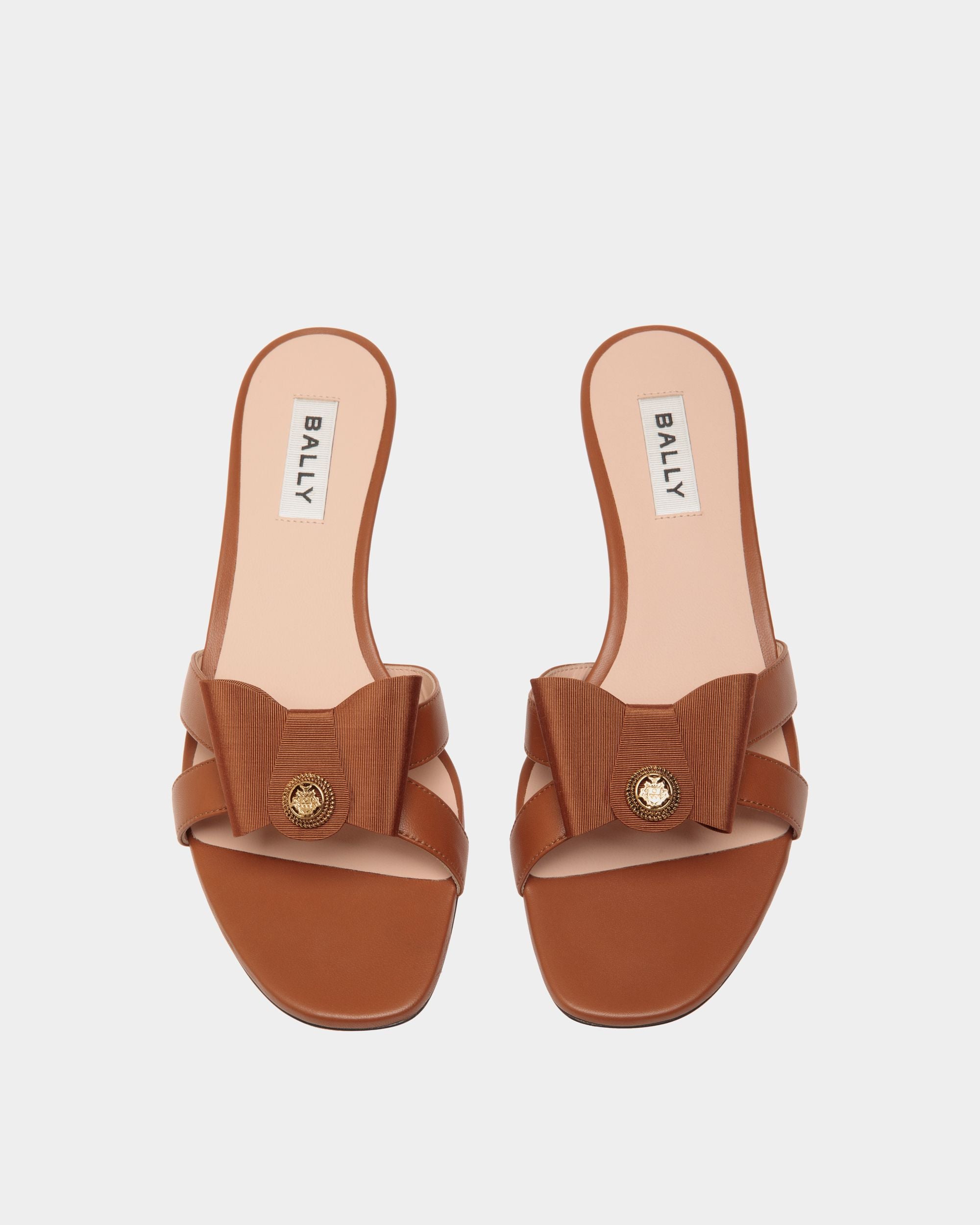 Sandale B-Bow En Cuir Marron - Femme - Bally - 05