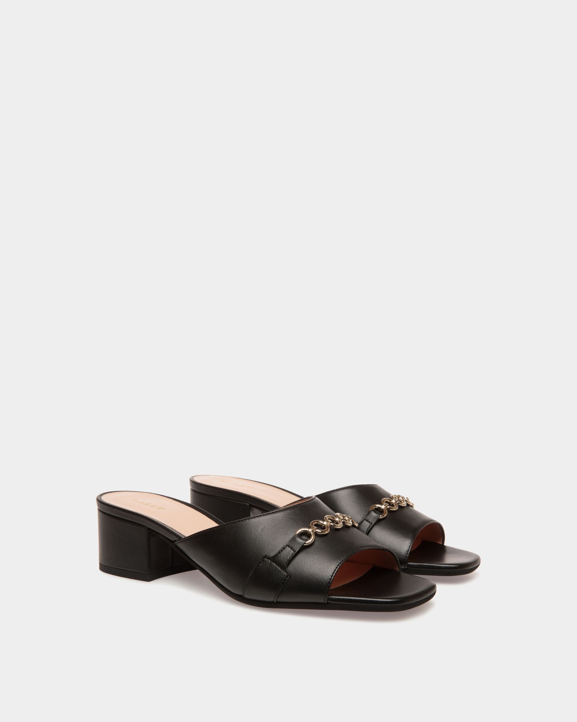 Sandals In Black Leather - Femme - Bally - 02