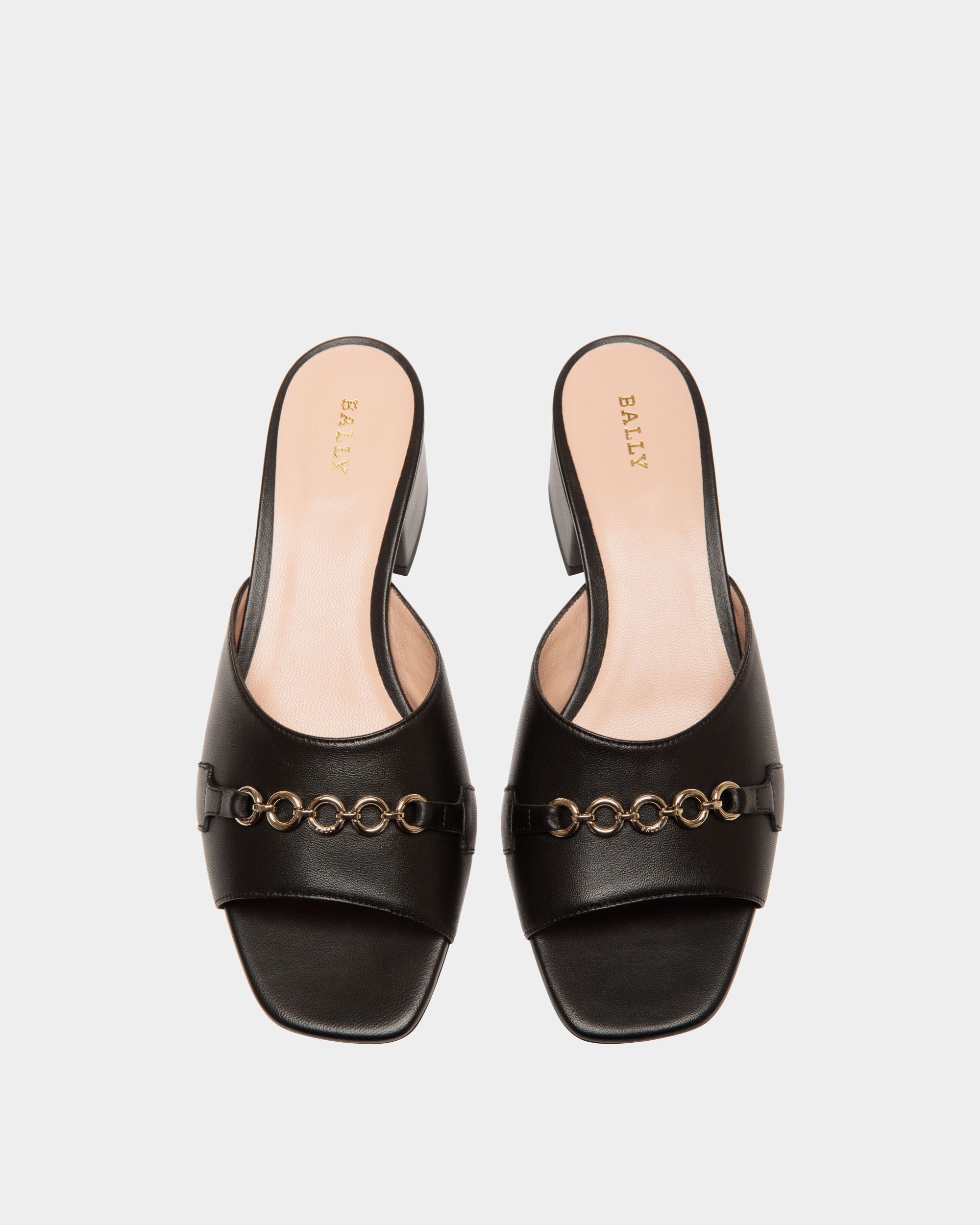 Sandals In Black Leather - Femme - Bally - 04