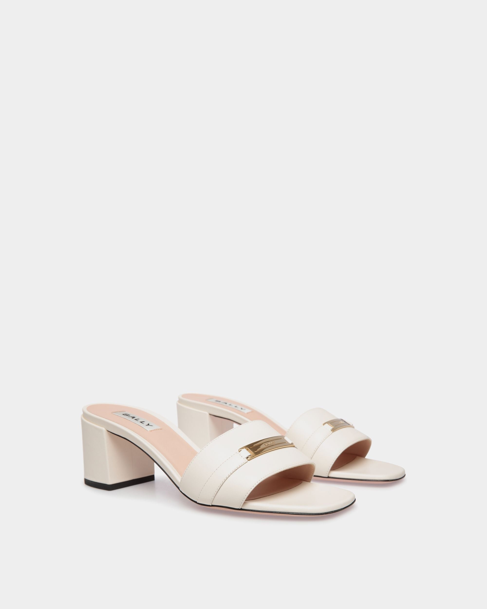 Sandale Deco En Cuir Blanc - Femme - Bally - 03