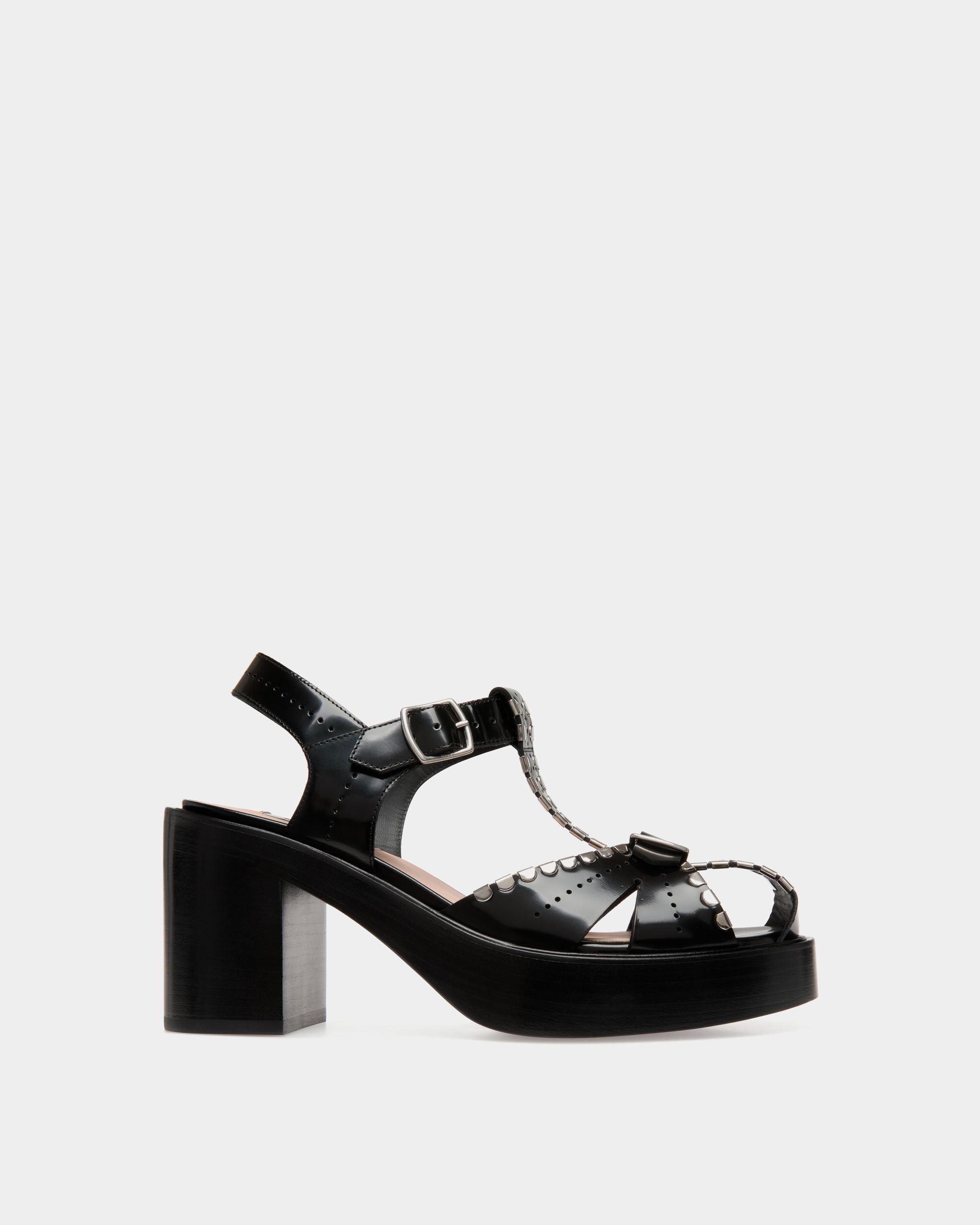 Sandale Peggy Gut En Cuir Noir - Femme - Bally - 01