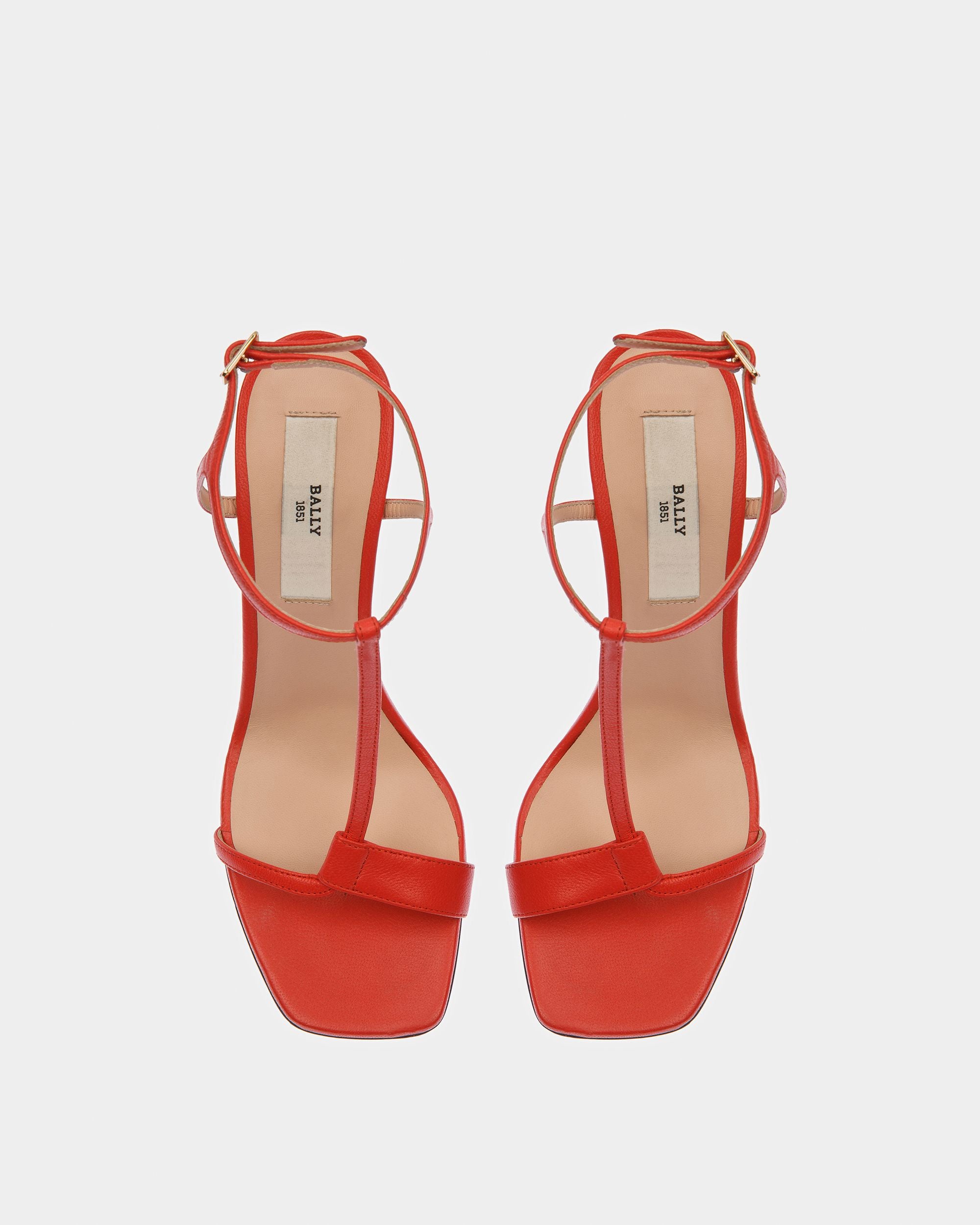 Natalia Sandales En Cuir Orange - Femme - Bally - 02