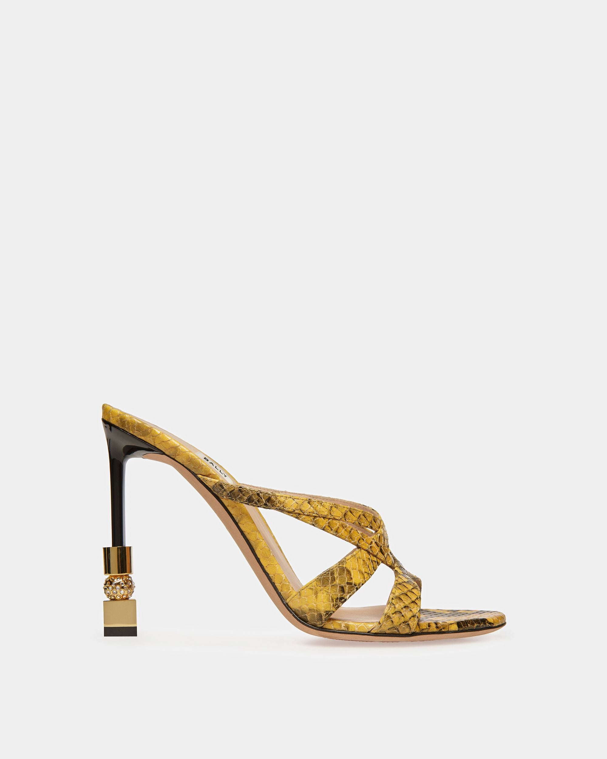 Sandale Mule Block Finition Imprimé Python - Femme - Bally - 01