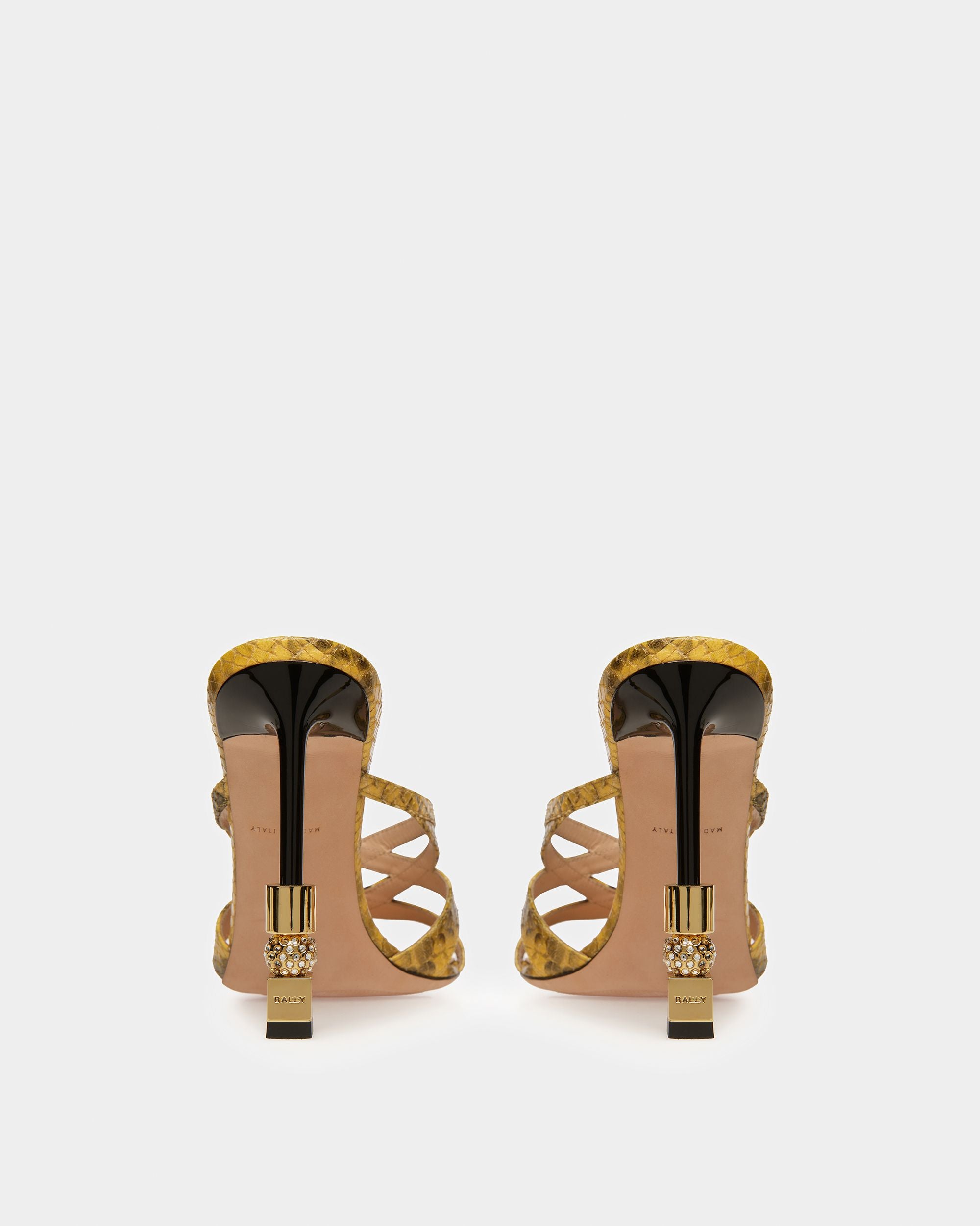 Sandale Mule Block Finition Imprimé Python - Femme - Bally - 04